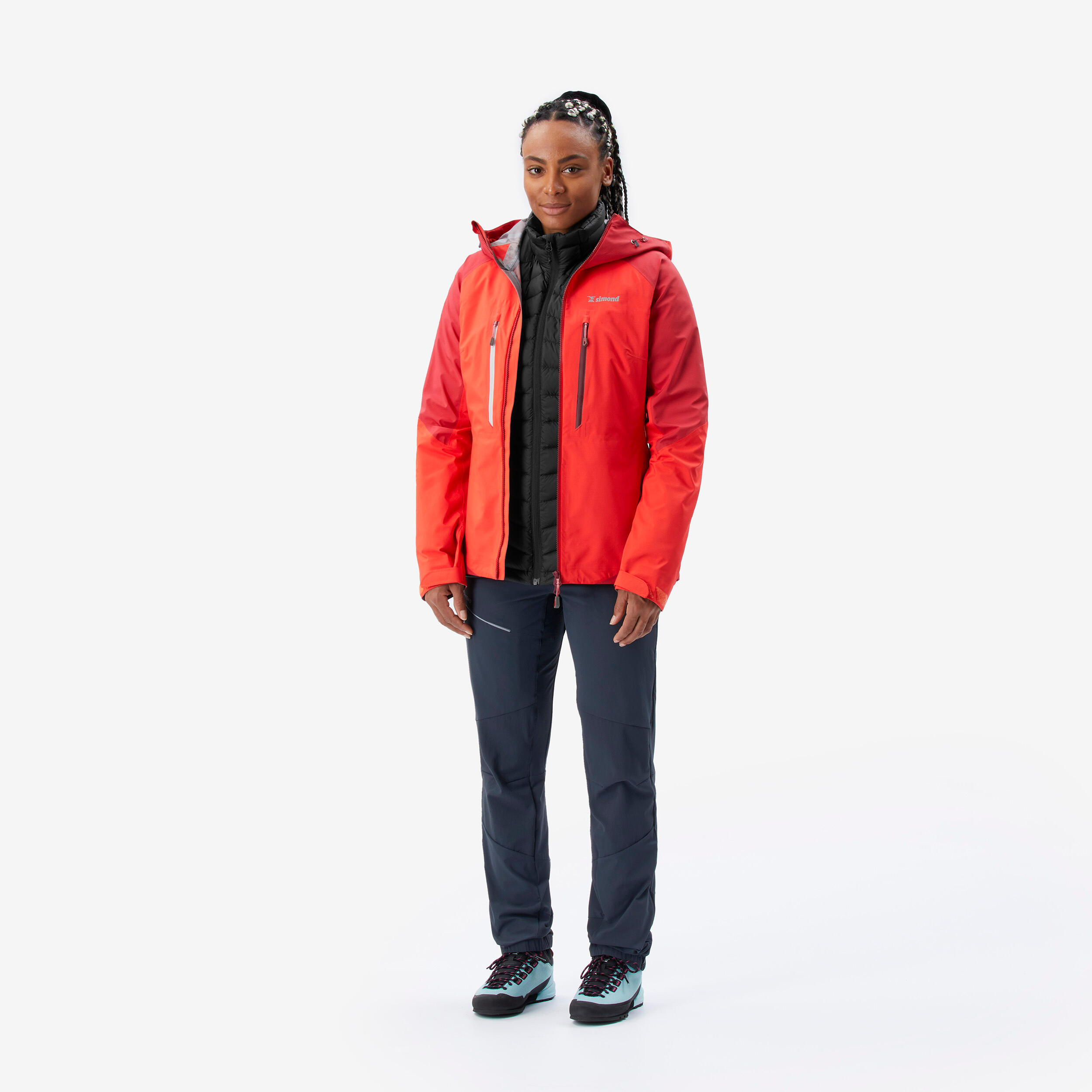 Women's Mountaineering Waterproof Jacket - Alpinism Light Red