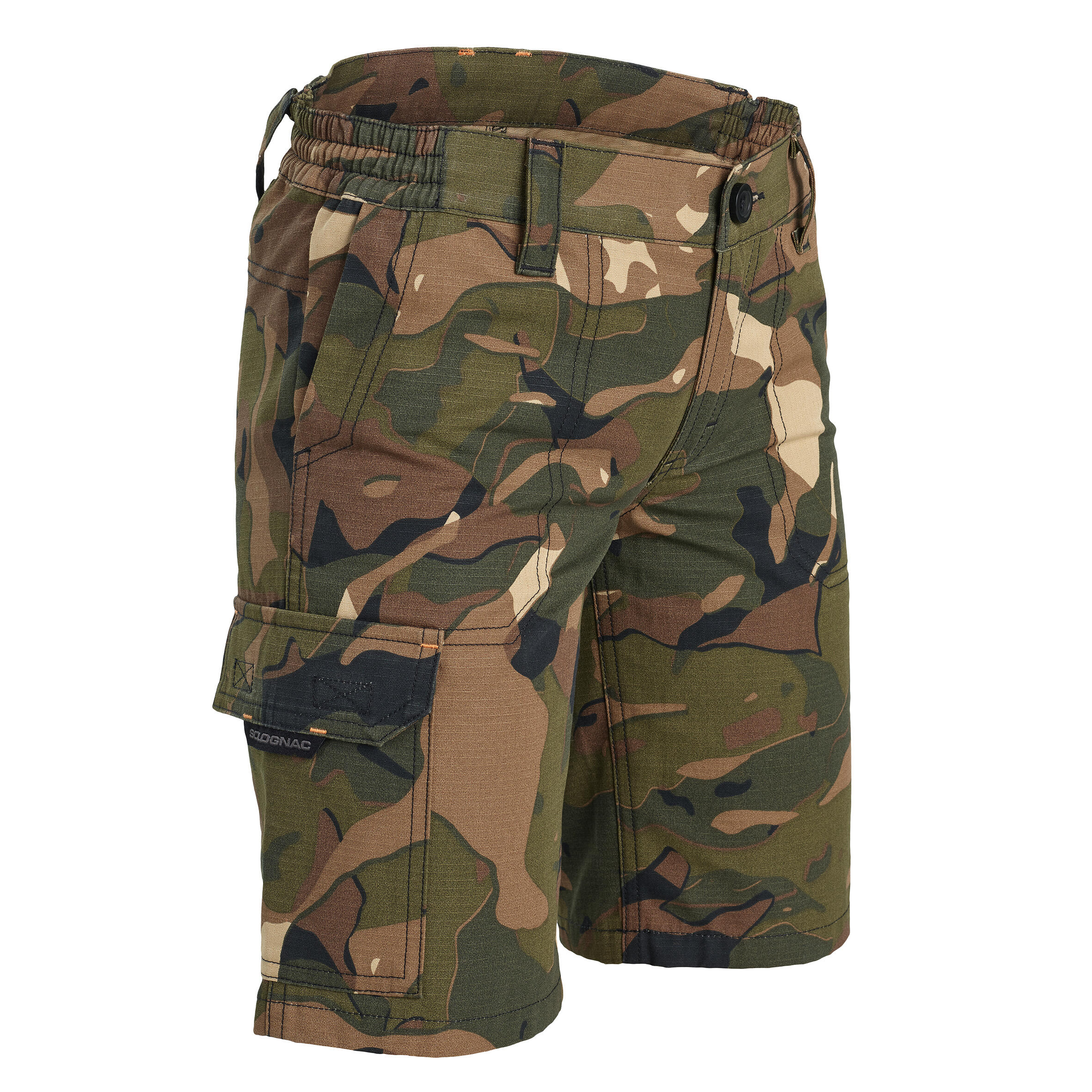 Junior Country Sport Camouflaged Bermuda Shorts 500  Green And Brown