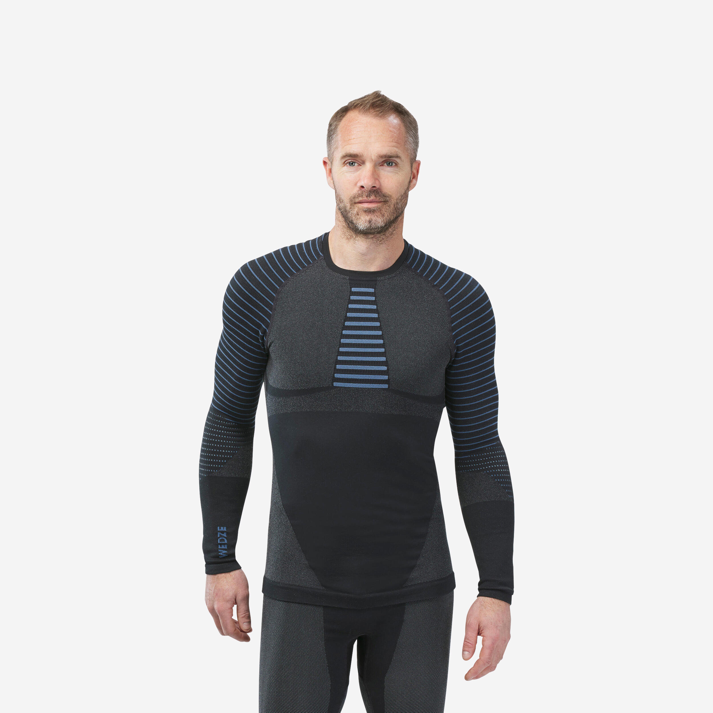 Men’s Seamless Ski Base Layer Top BL 900 – Blue/Grey
