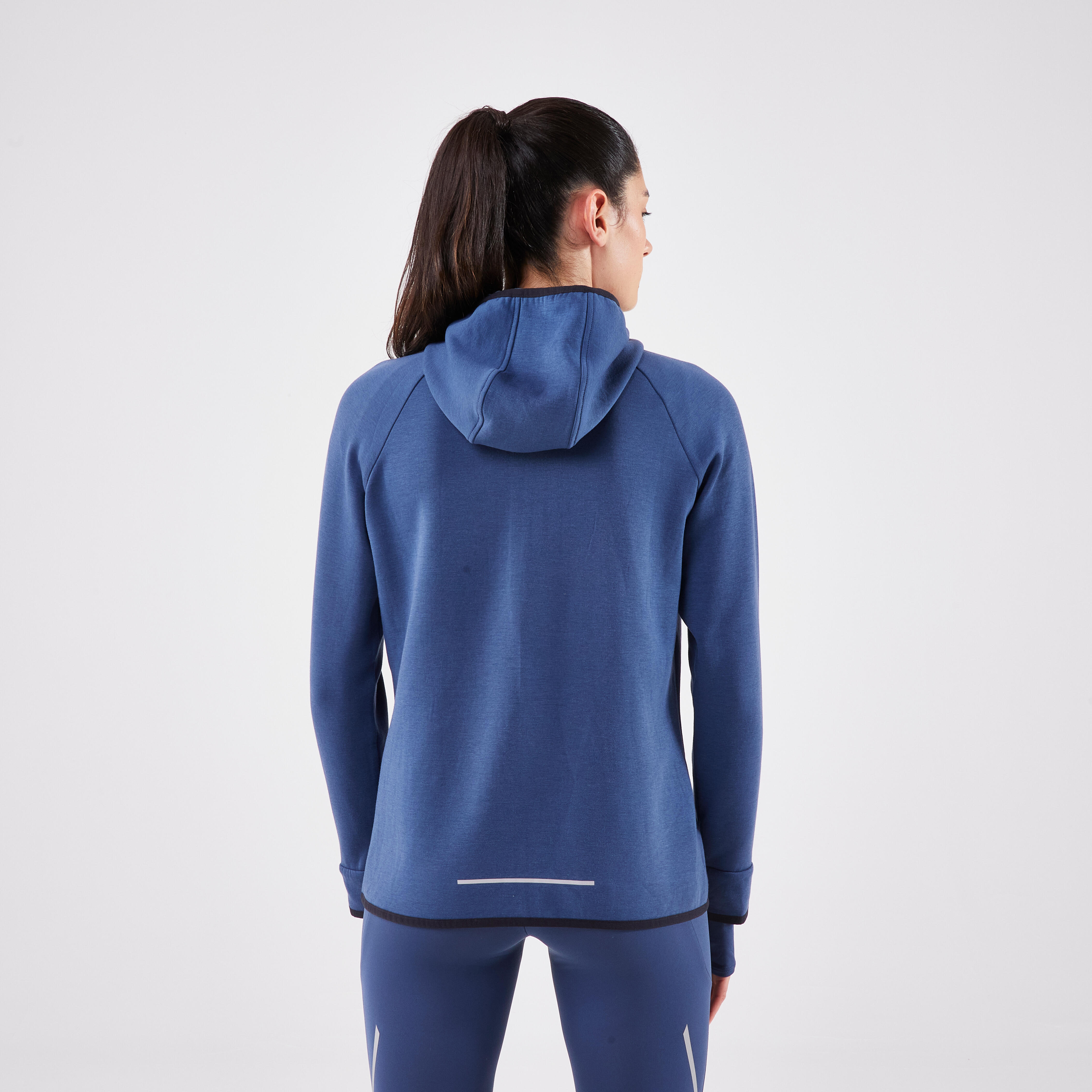 WOMEN'S KIPRUN RUN 500 WARM RUNNING JACKET - BLUE