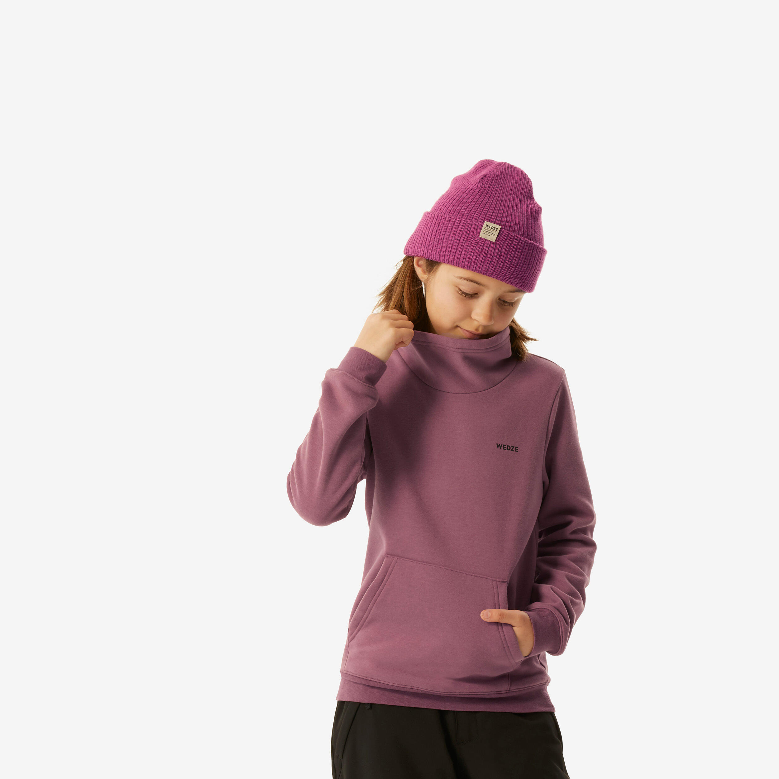 Kids’ Ski and Snowboard Sweatshirt  100 Purple