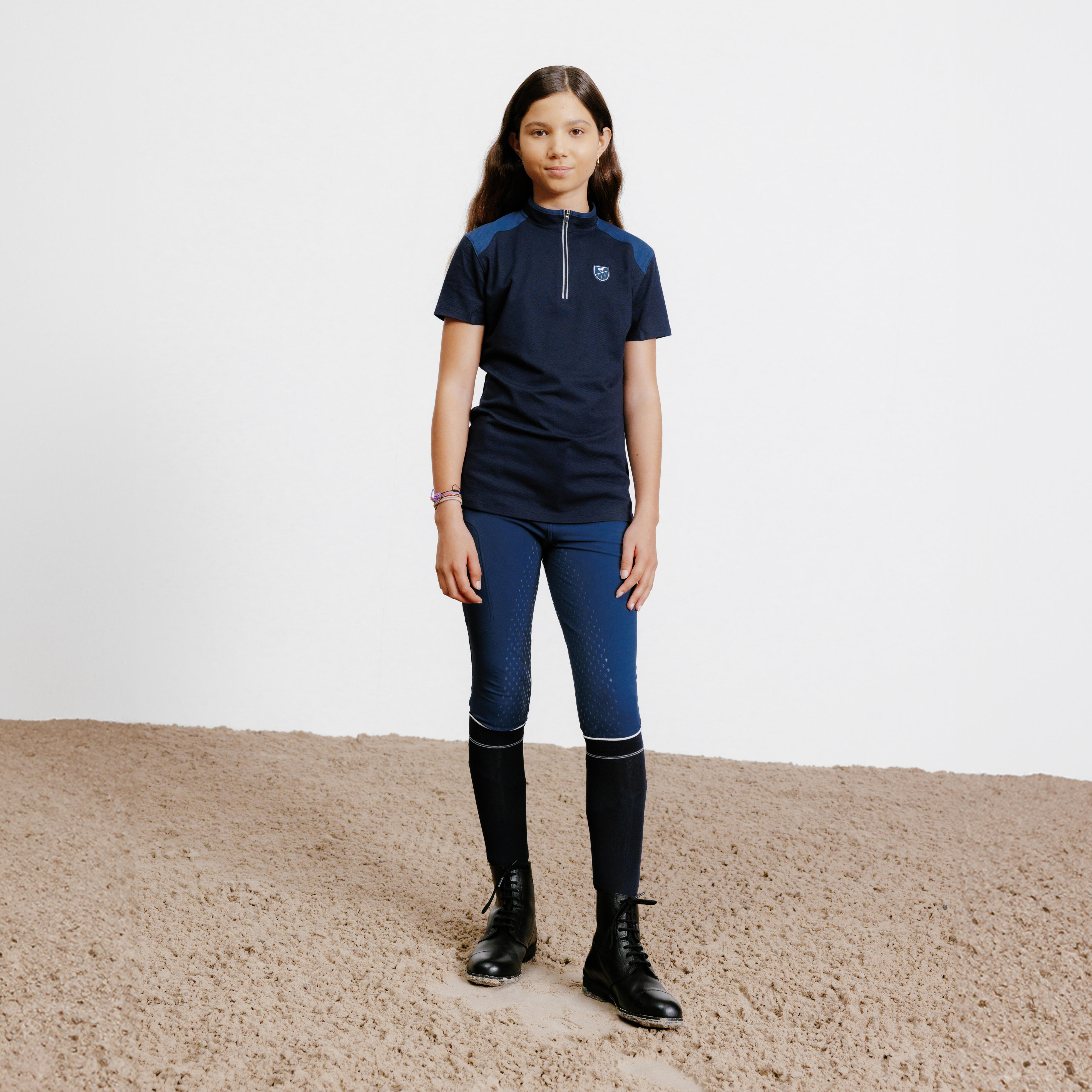 Kids' Horse Riding Full Grip Jodhpurs 580 - Navy