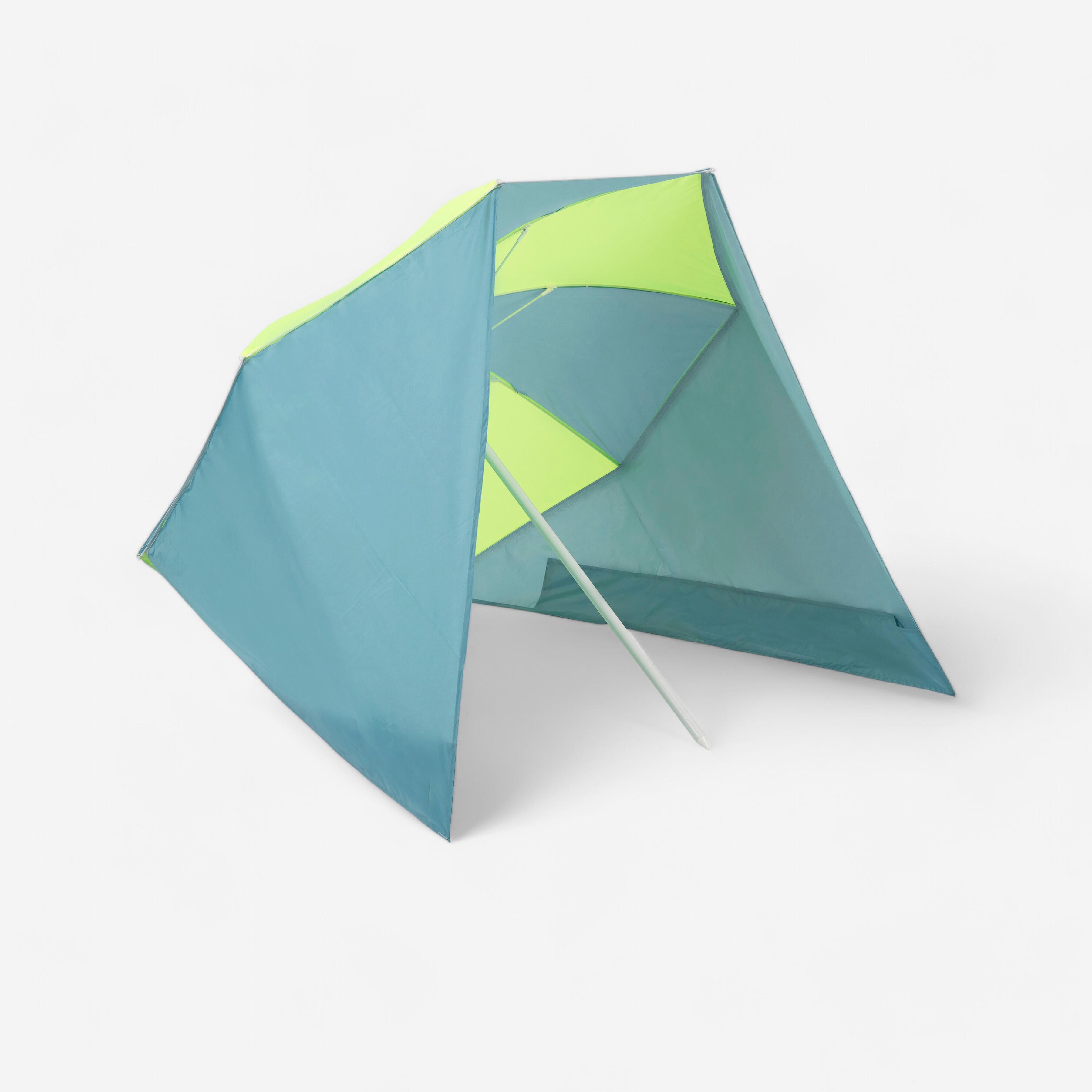 Beach umbrella 2 person UPF 50+ - Paruv windstop blue yellow