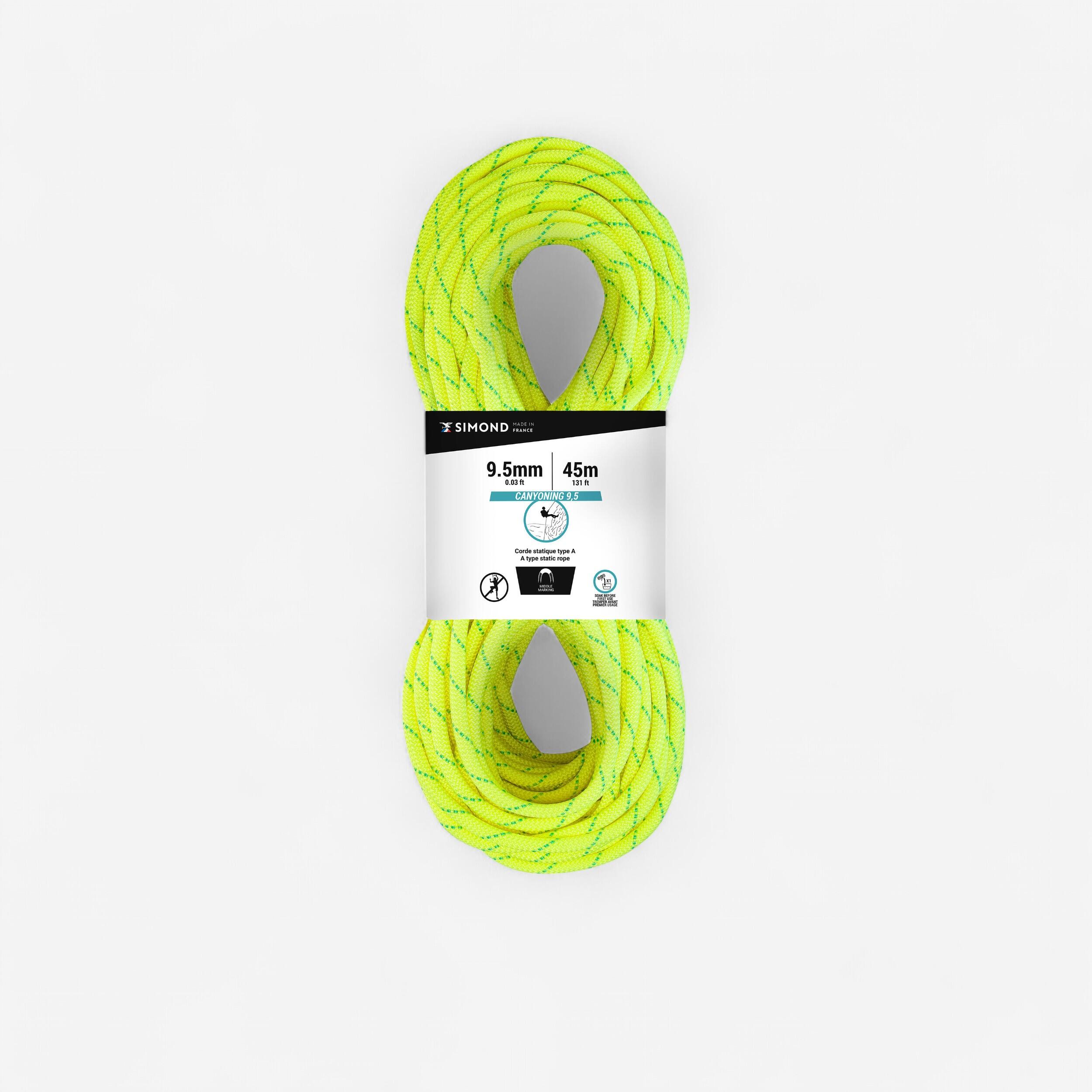 Canyoning Semi-Static Rope Type A CANYON 9.5 mm x 45 m