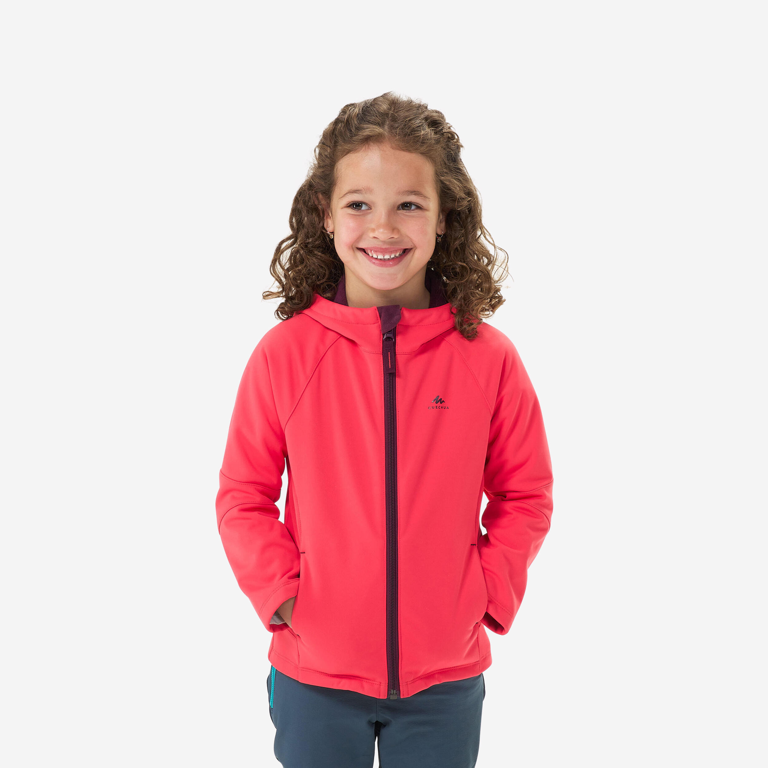 Kids 2-6 Years Hiking Softshell Jacket MH550 - pink