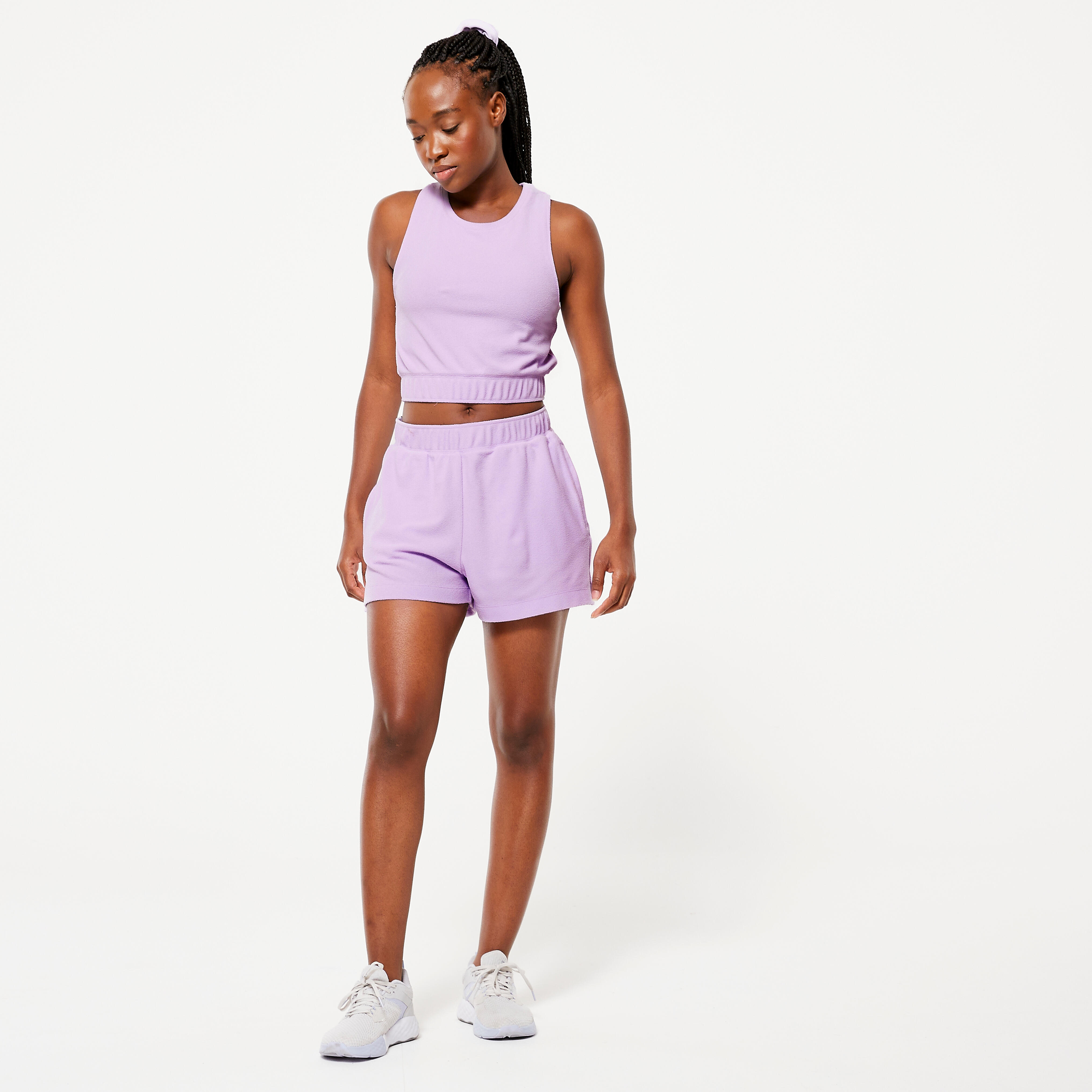Women's Terry Towelling Shorts - Mauve