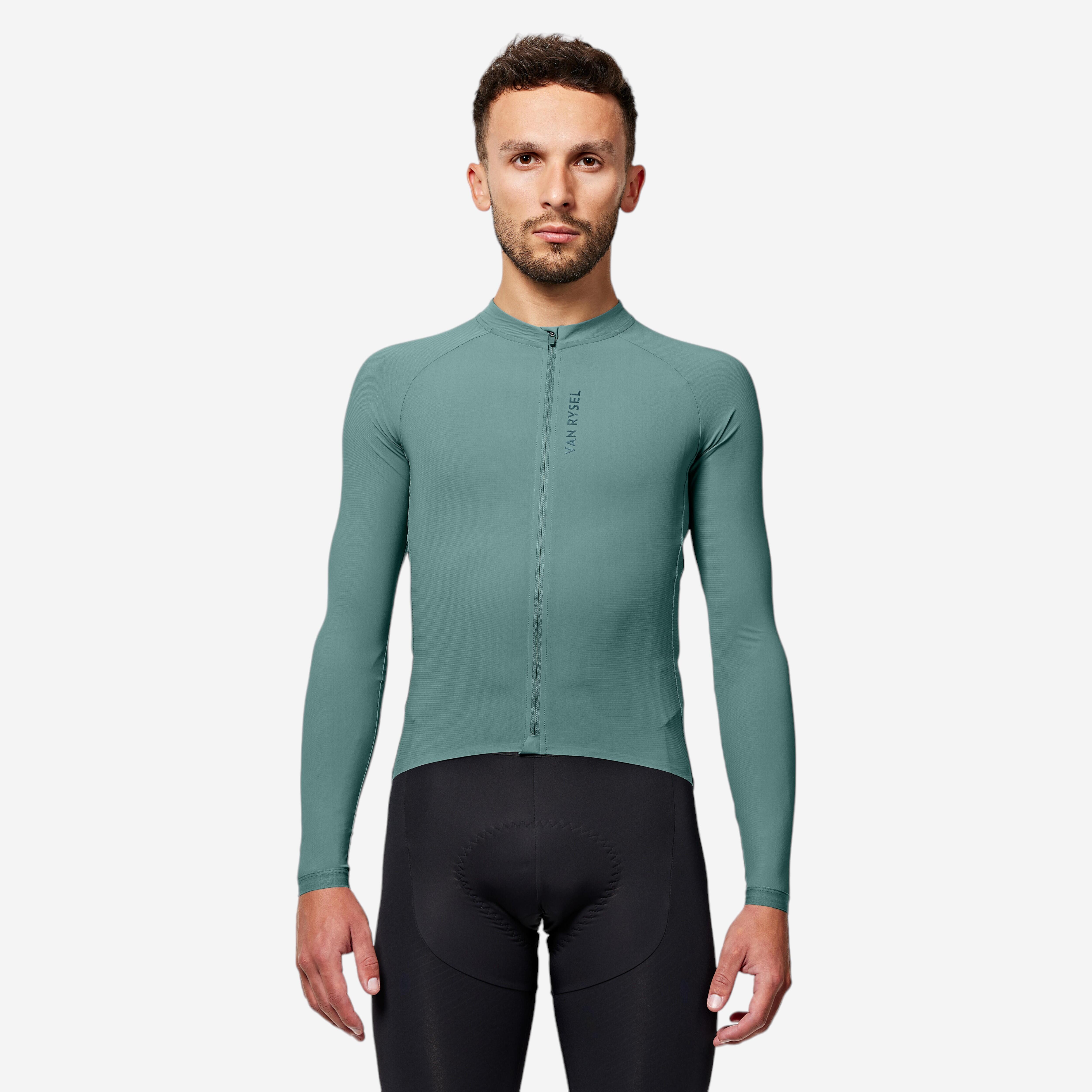 Men's Long-Sleeved UVP Road Cycling Summer Jersey Racer Ultralight - Cedar