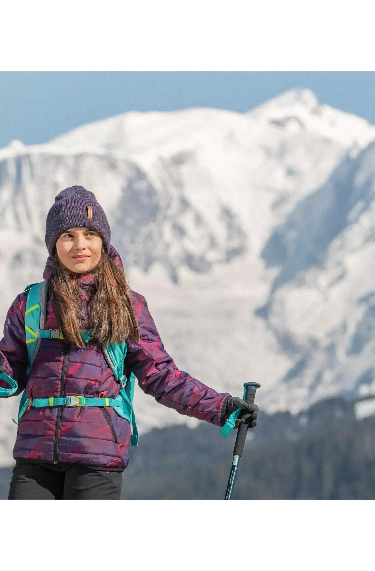 Kids’ Padded  Hiking Jacket MH500  7-15 Years Purple