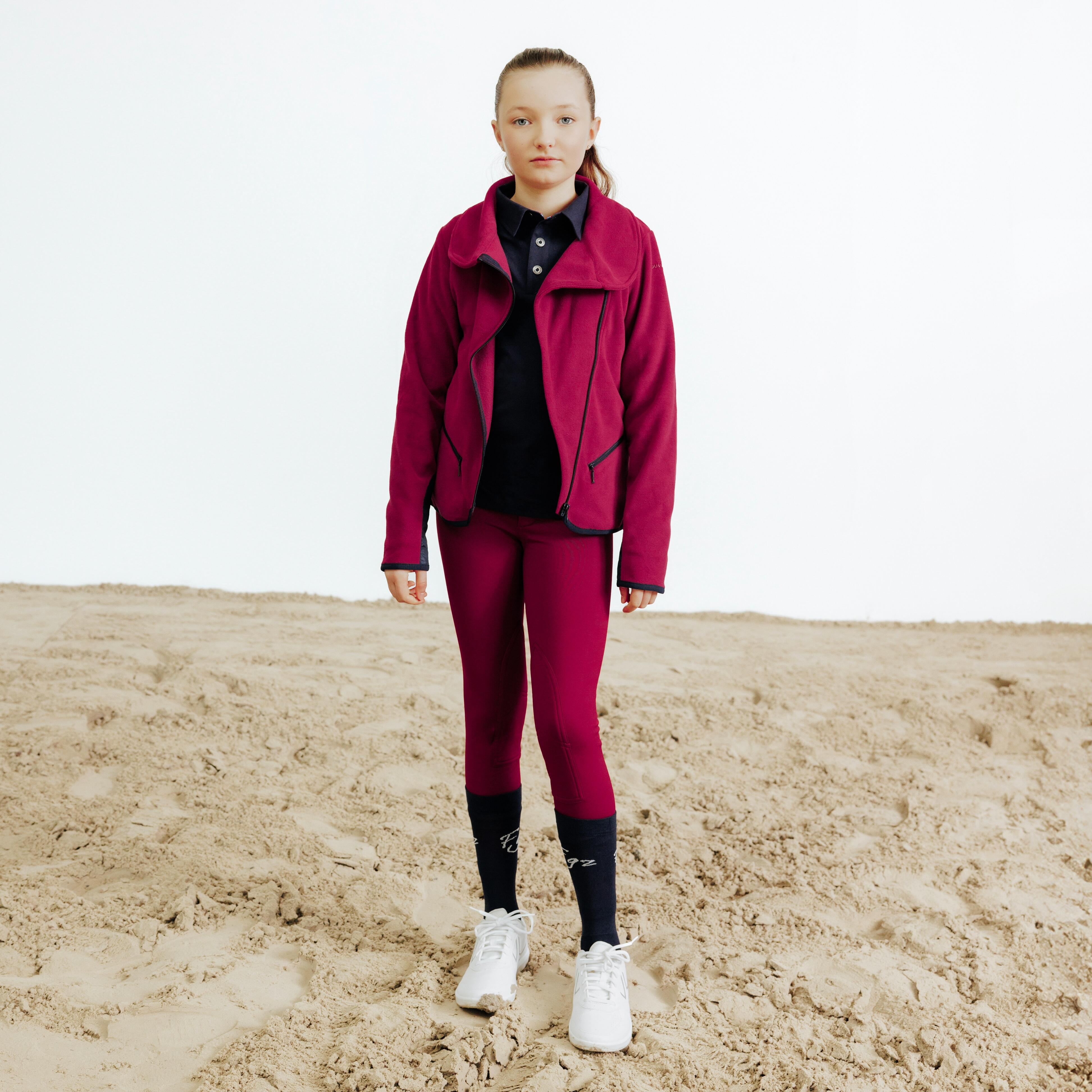 Kids' Horse Riding Fleece 100 - Purple/Cherry