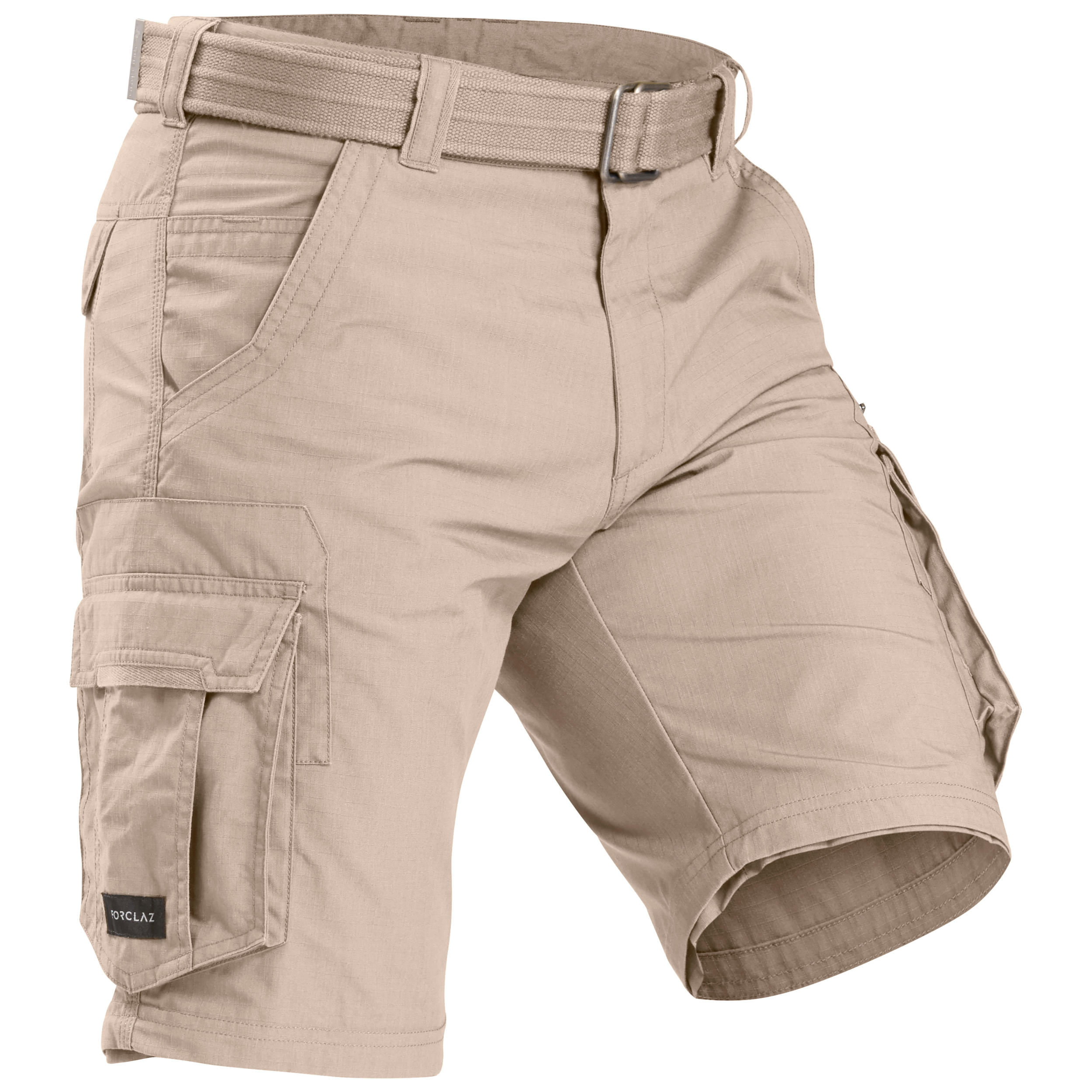 Men's Travel Trekking Zip-Off Cargo Trousers - Travel 100 Zip-Off - sand