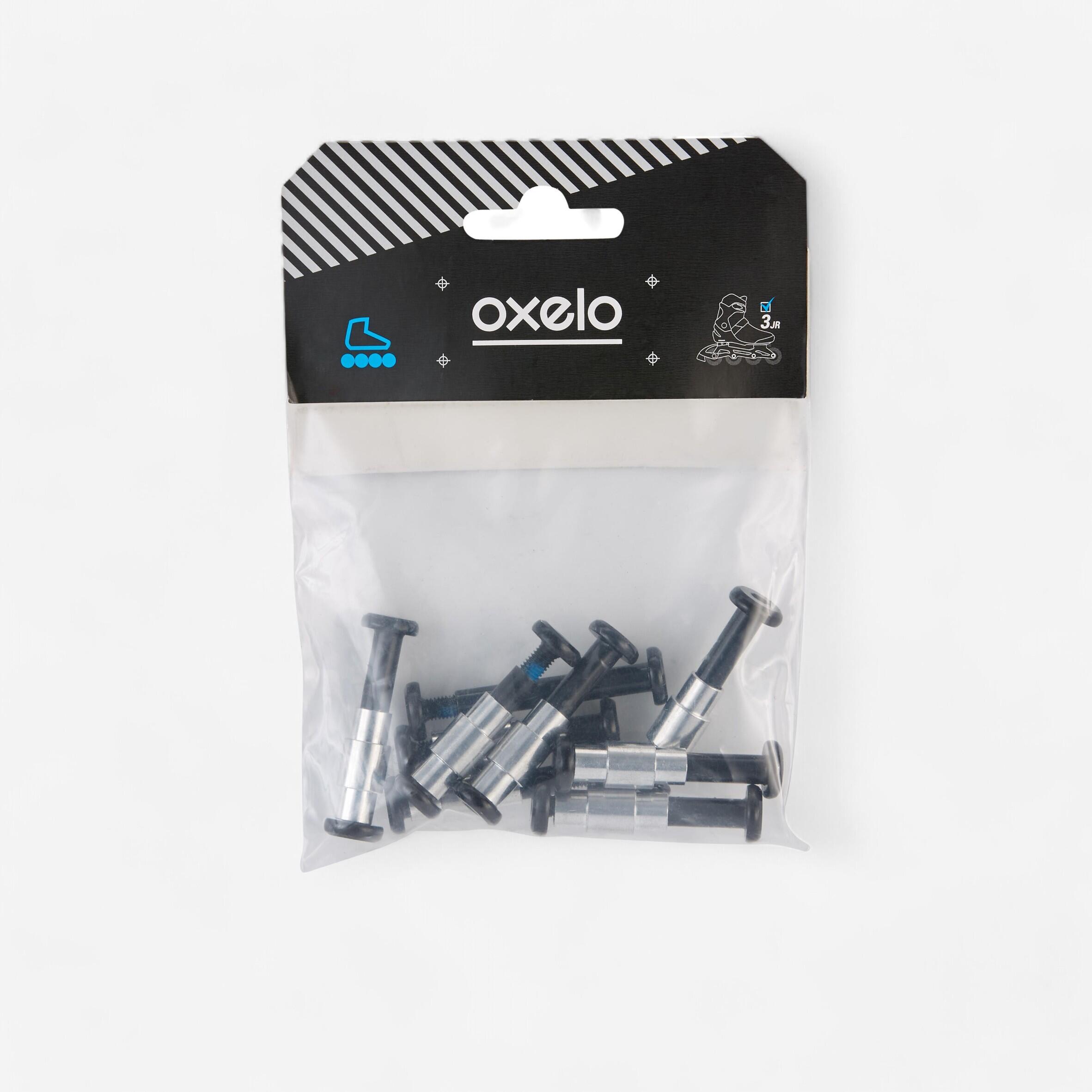 Inline Skating Screw Pack: 8+1 screws & spacers plastic frame 6 mm axles