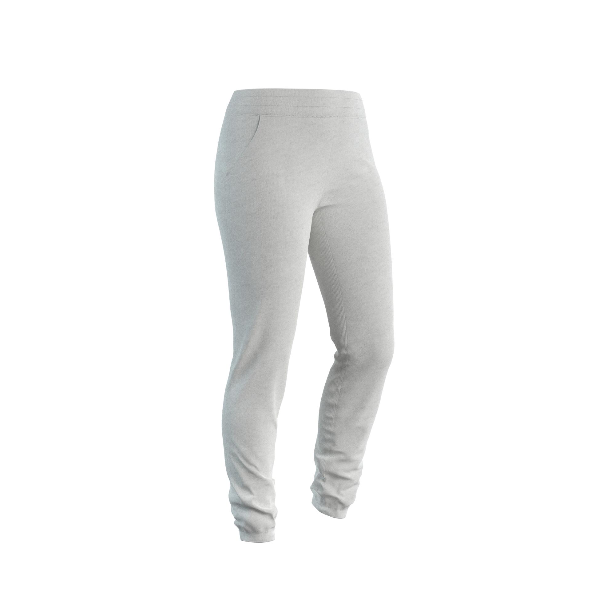 Women's Slim-Fit Fitness Jogging Bottoms 500 - Light Grey