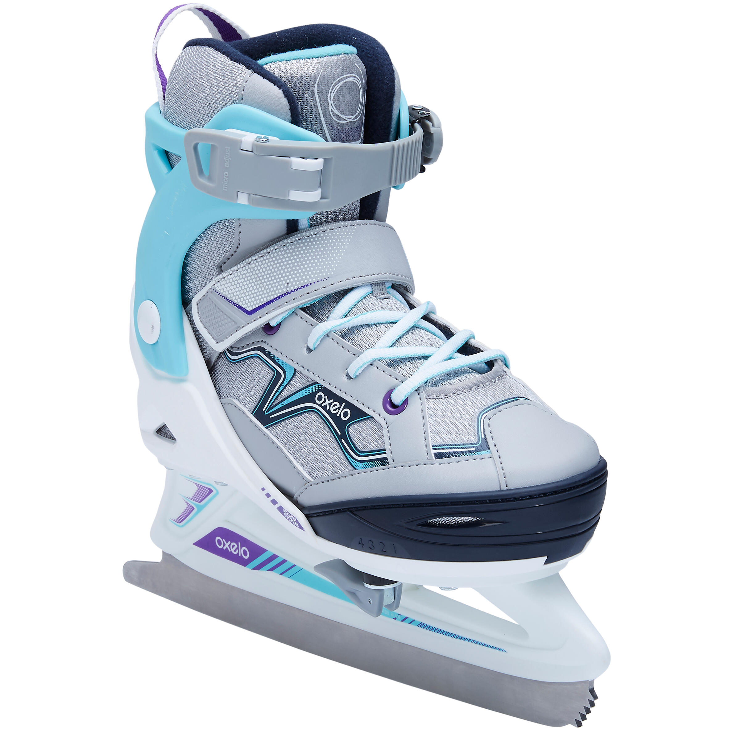 Kids' Ice Skates Fit 100 - Grey/Turquoise
