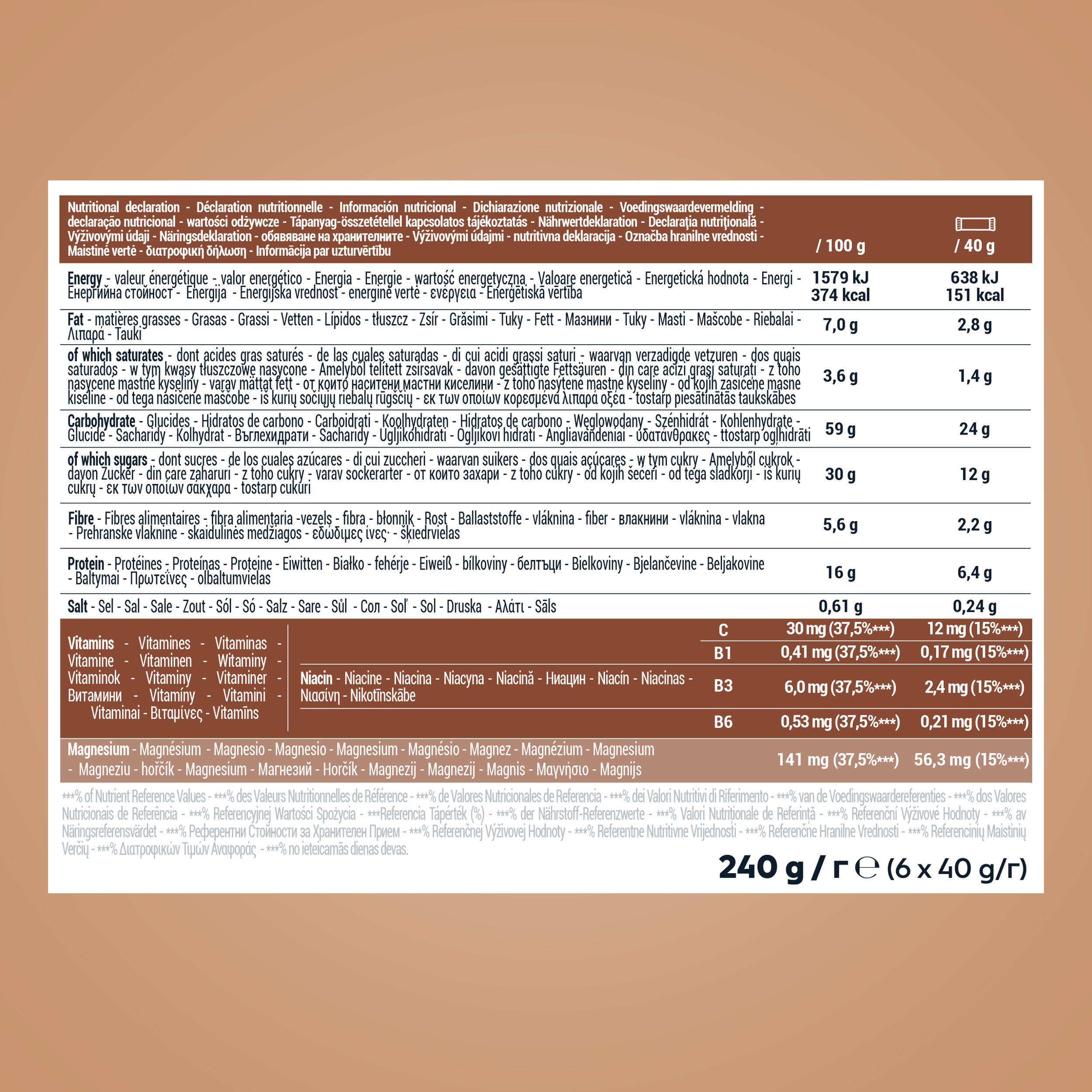 Gluten-Free Chocolate Breakfast Bar x6