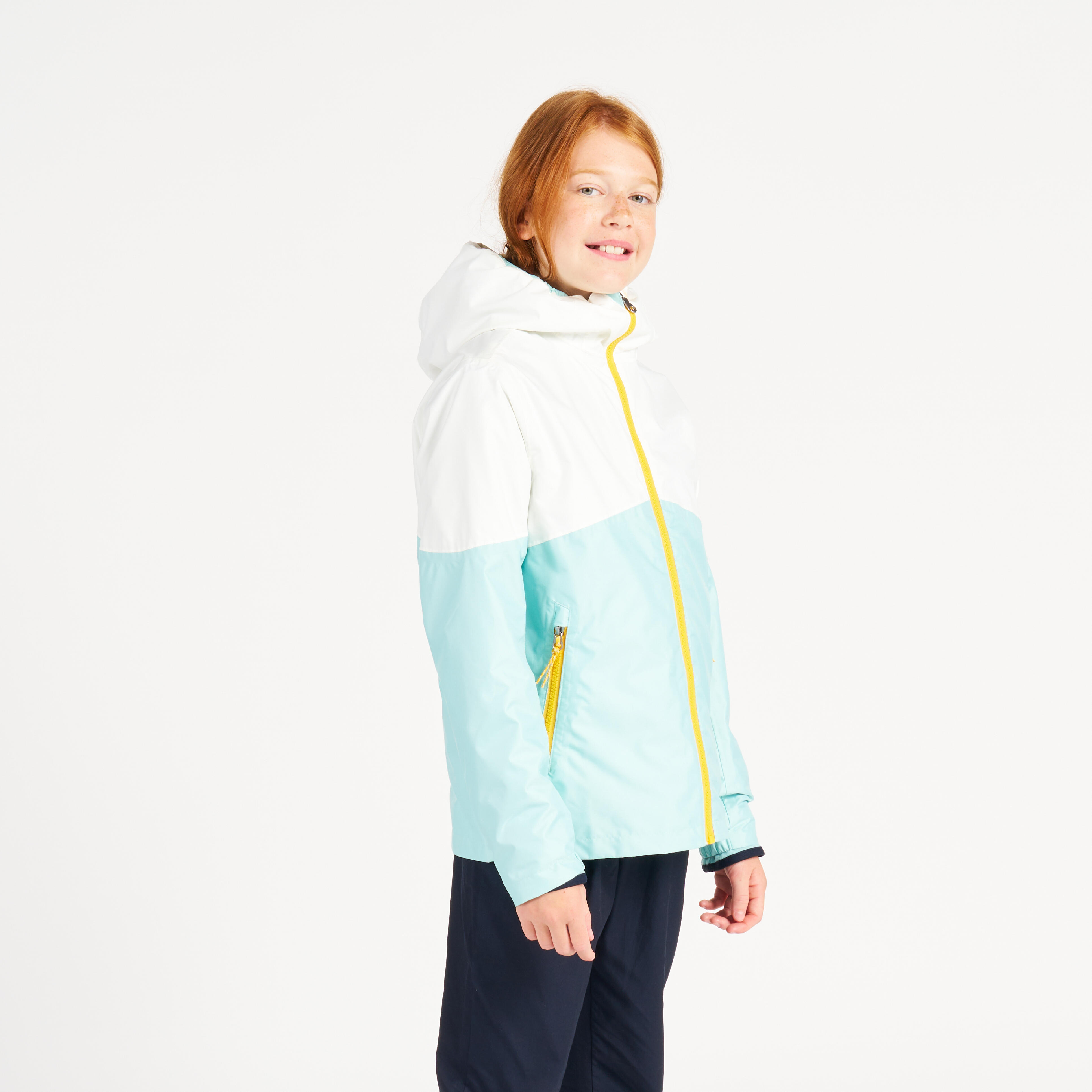 Kid's sailing waterproof jacket - wet-weather jacket SAILING 100 mint white