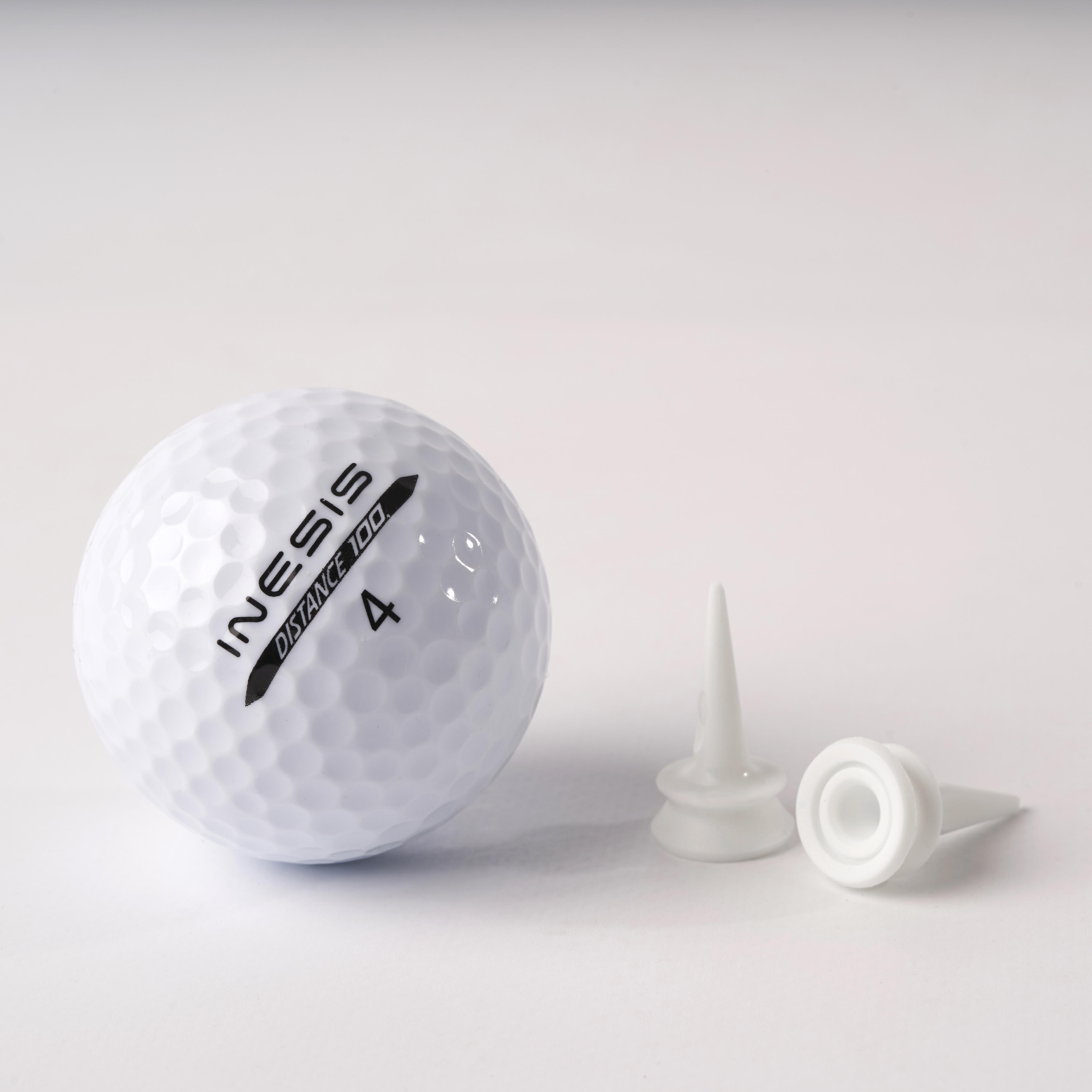 GOLF PLASTIC STEP TEES x10 6 mm - INESIS 100 WHITE