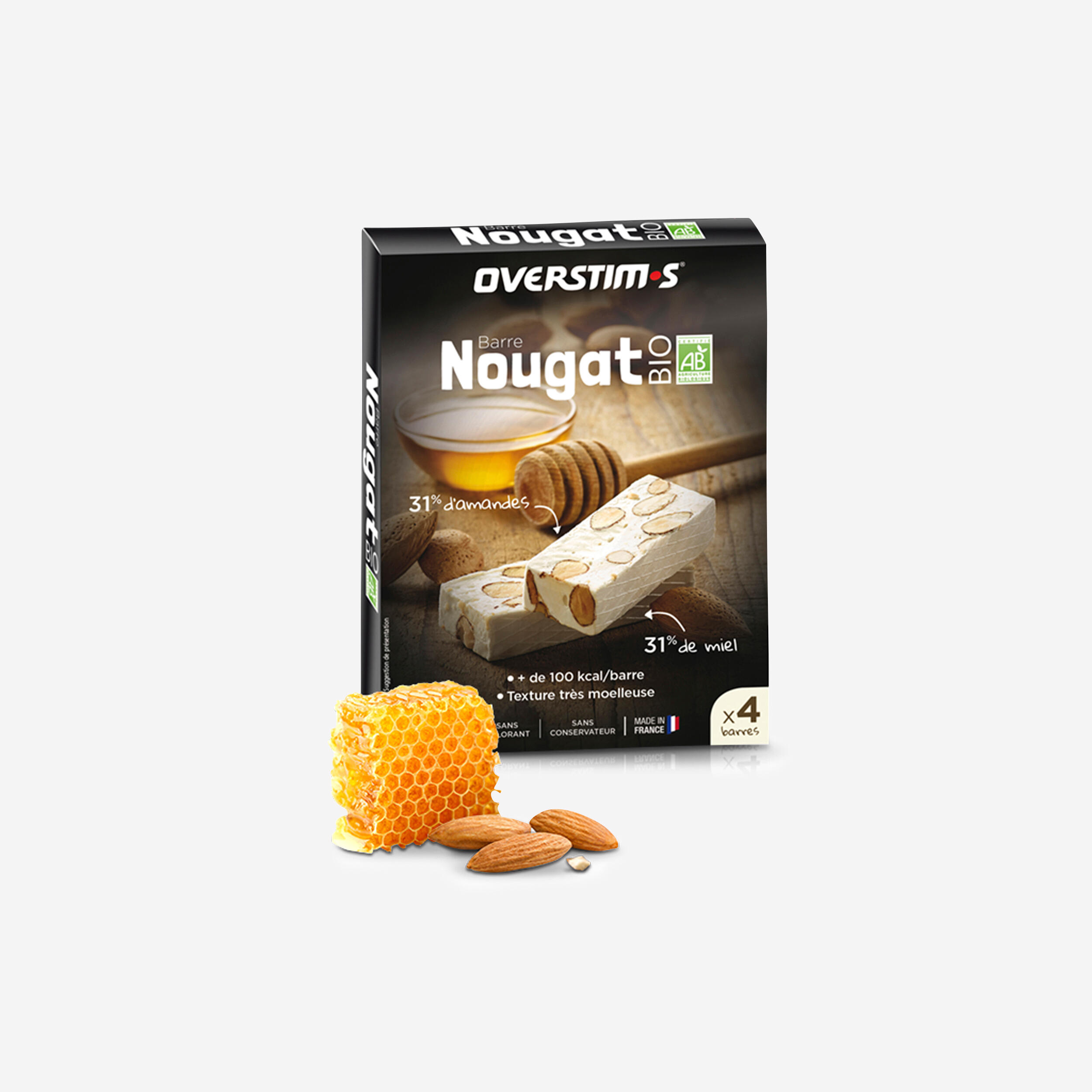 Bar Overstims 4x25g - Bio nougat