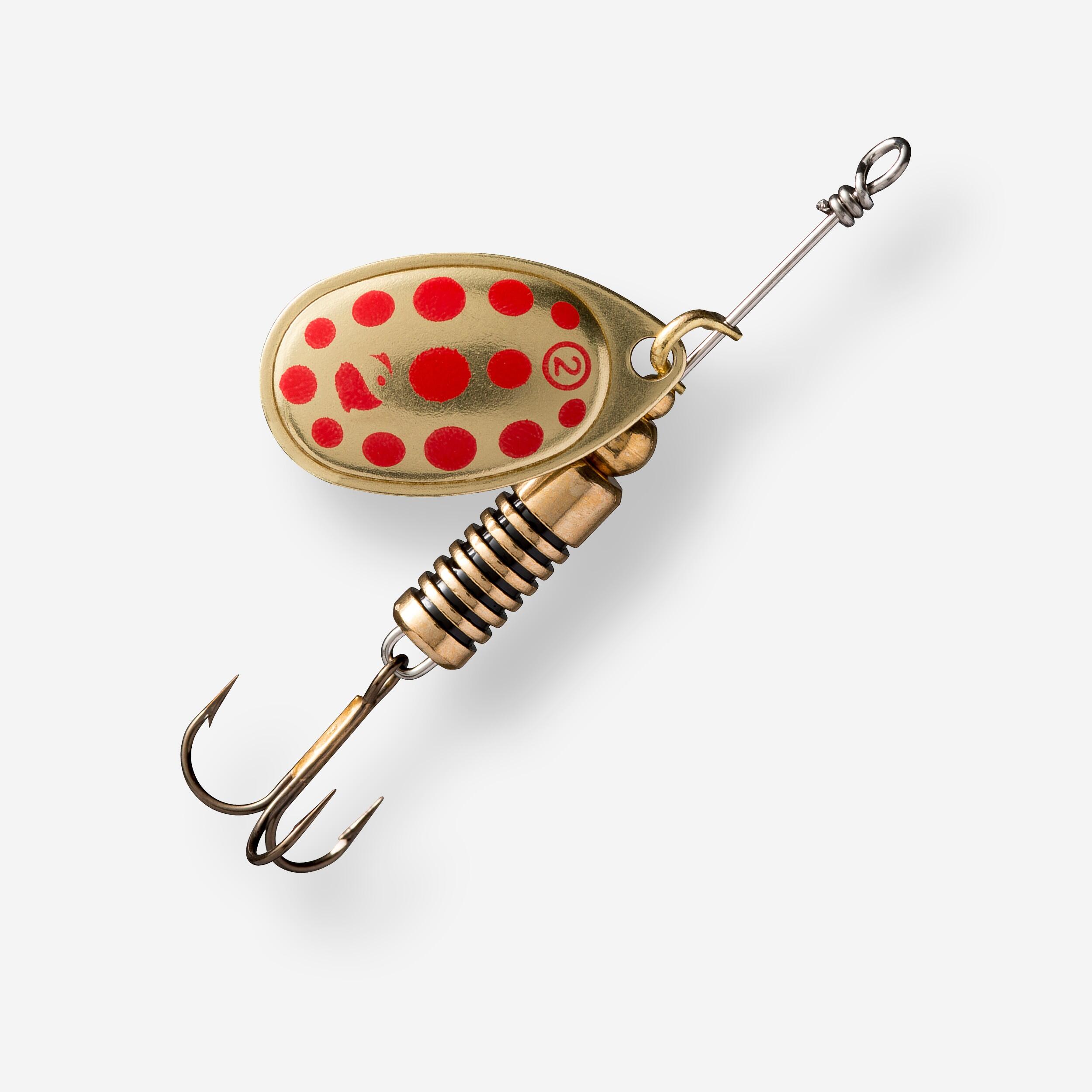 WETA + -2 GOLD RED DOTS PREDATOR FISHING SPINNER