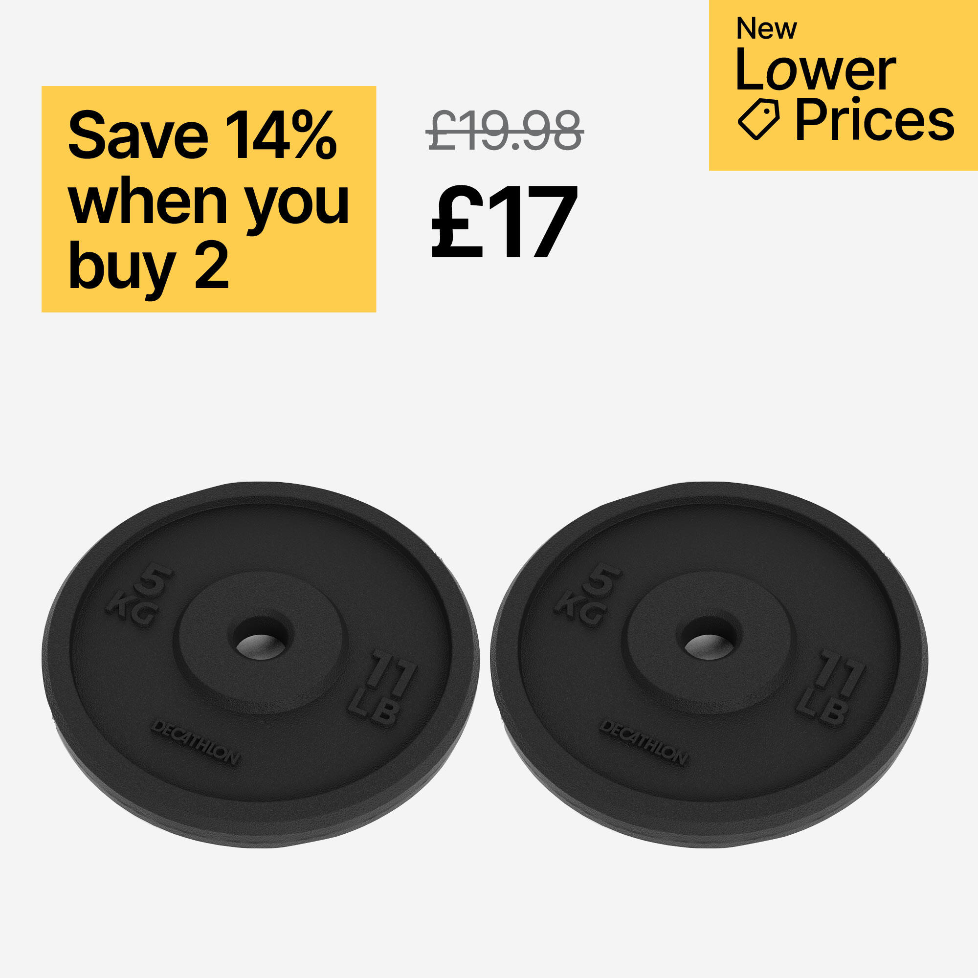 Cast Iron Weight Training Disc Weight 5 kg 28 mm