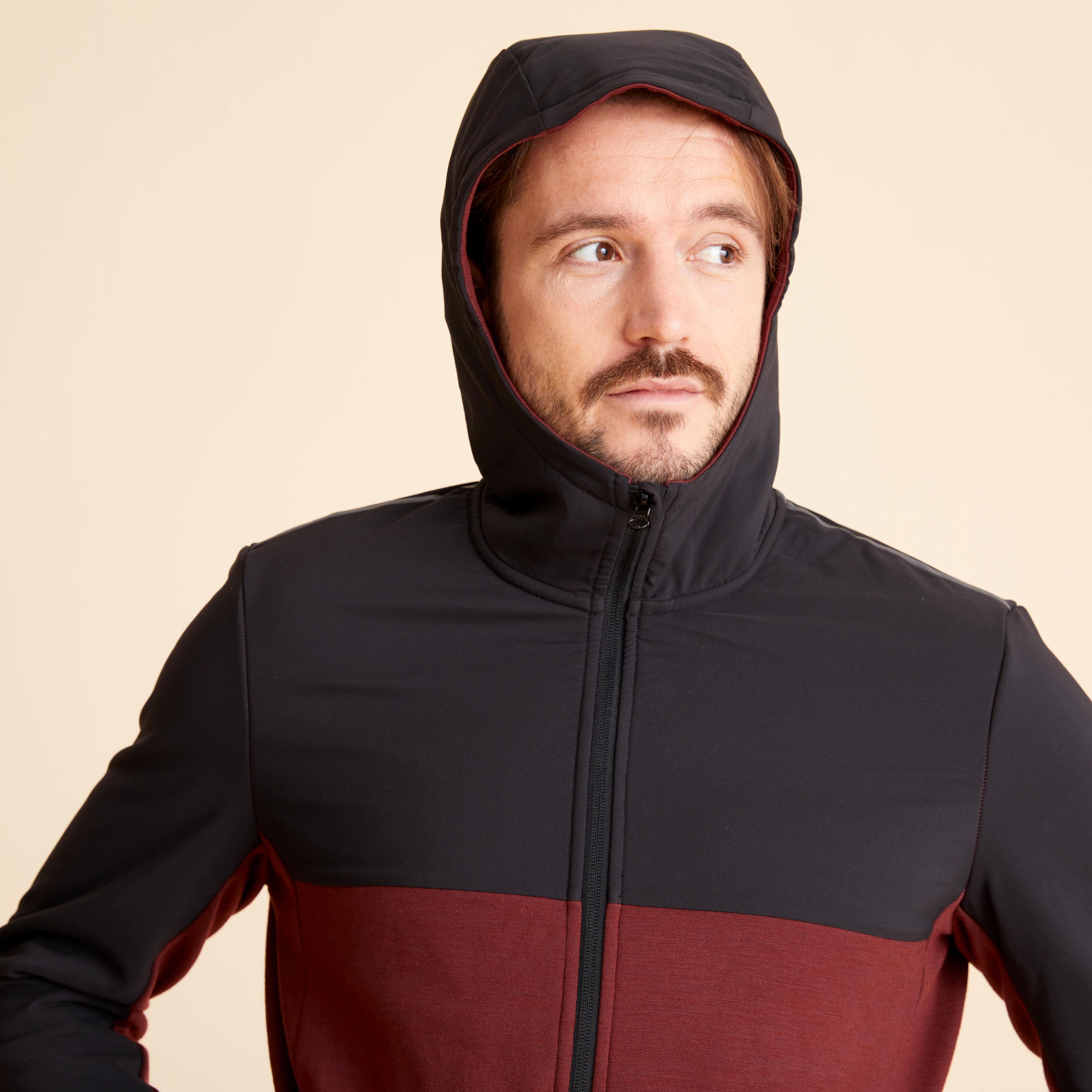 Hooded 29% Merino Gravel Cycling Jersey - Burgundy