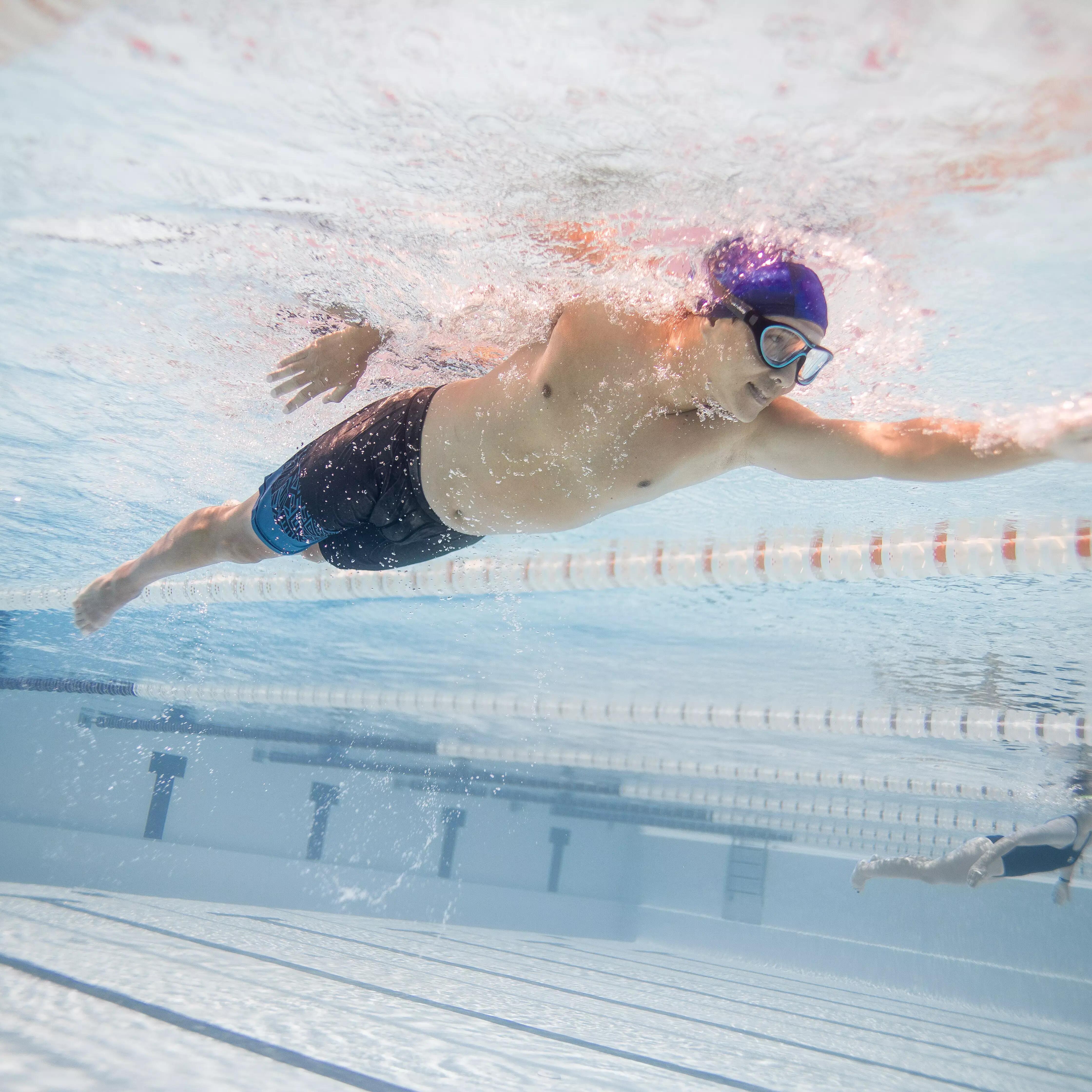 100 MEN’S LONG SWIMMING SHORTS - MAO BLACK