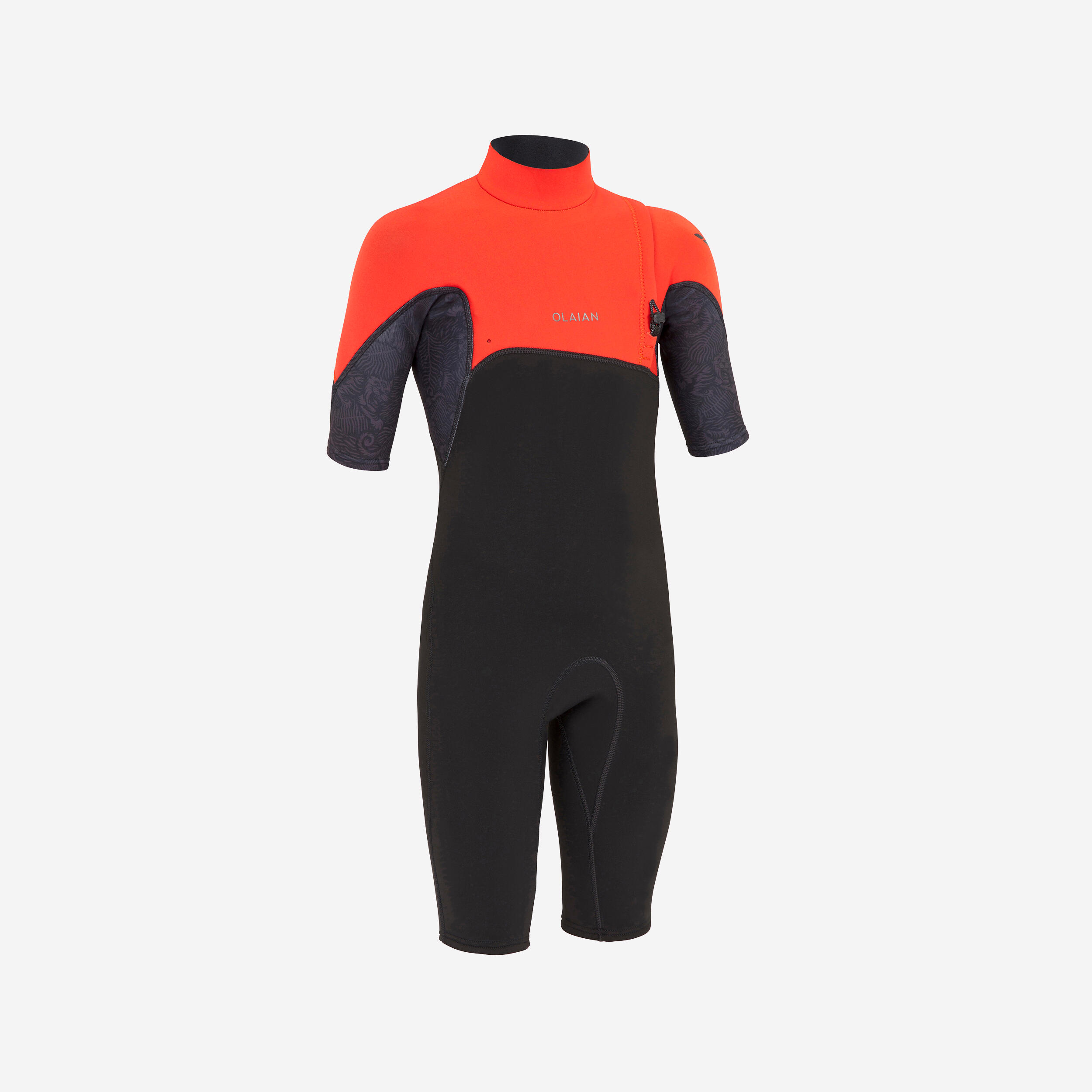 Kid’s Surfing Neoprene Shorty 900 1.5 mm - Black Red