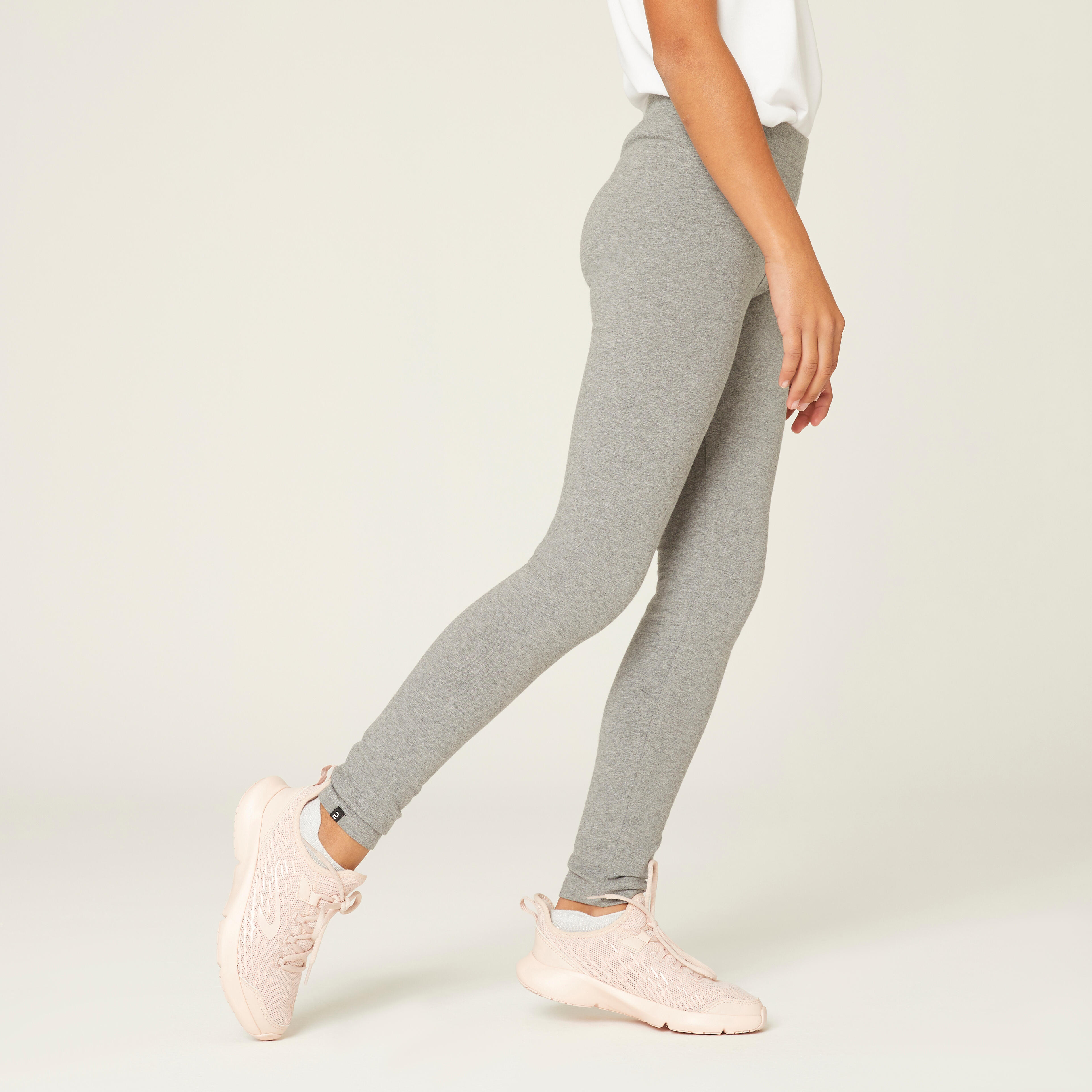 Girls' Cotton Leggings - Grey