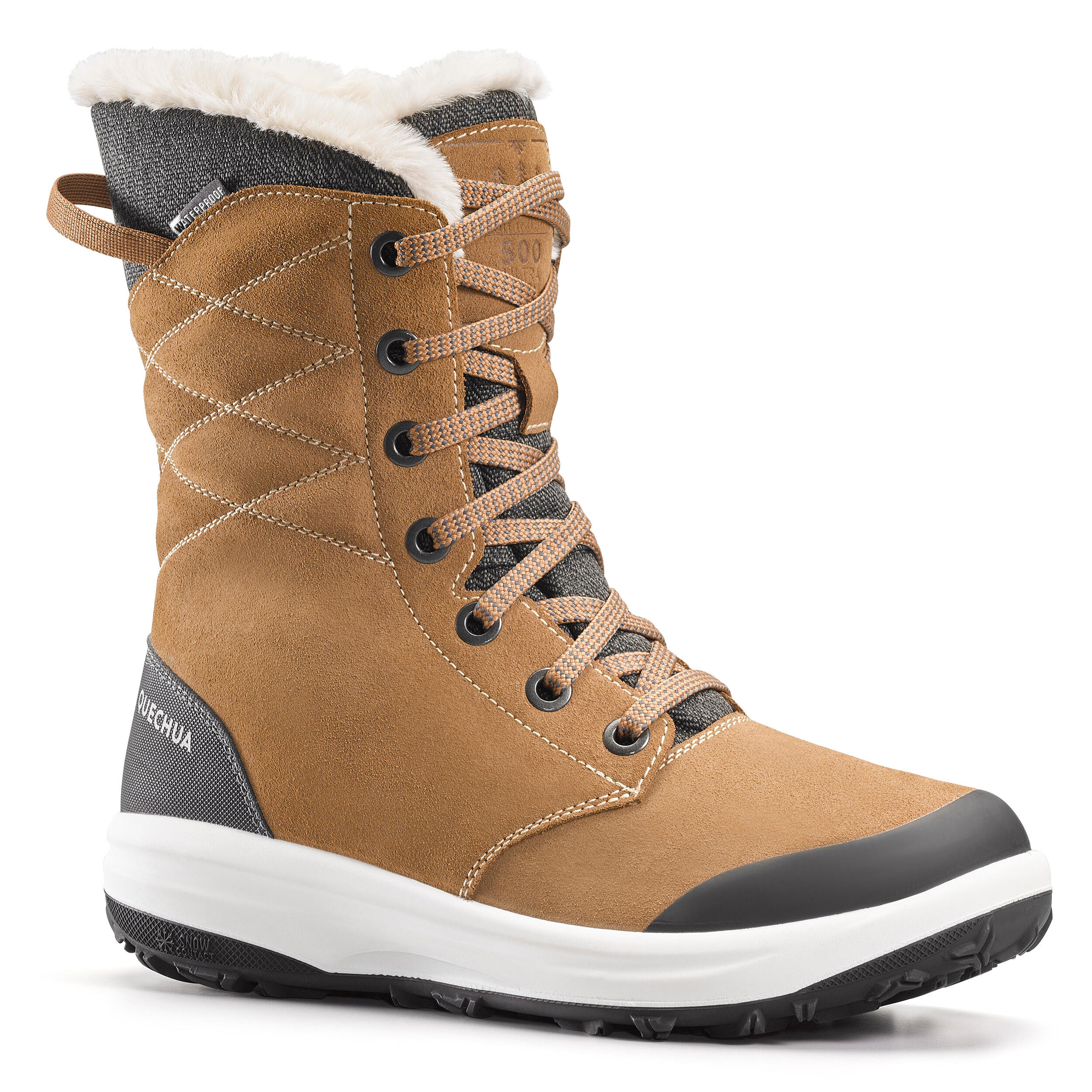Women’s warm and waterproof leather hiking boots - SH900 high-top