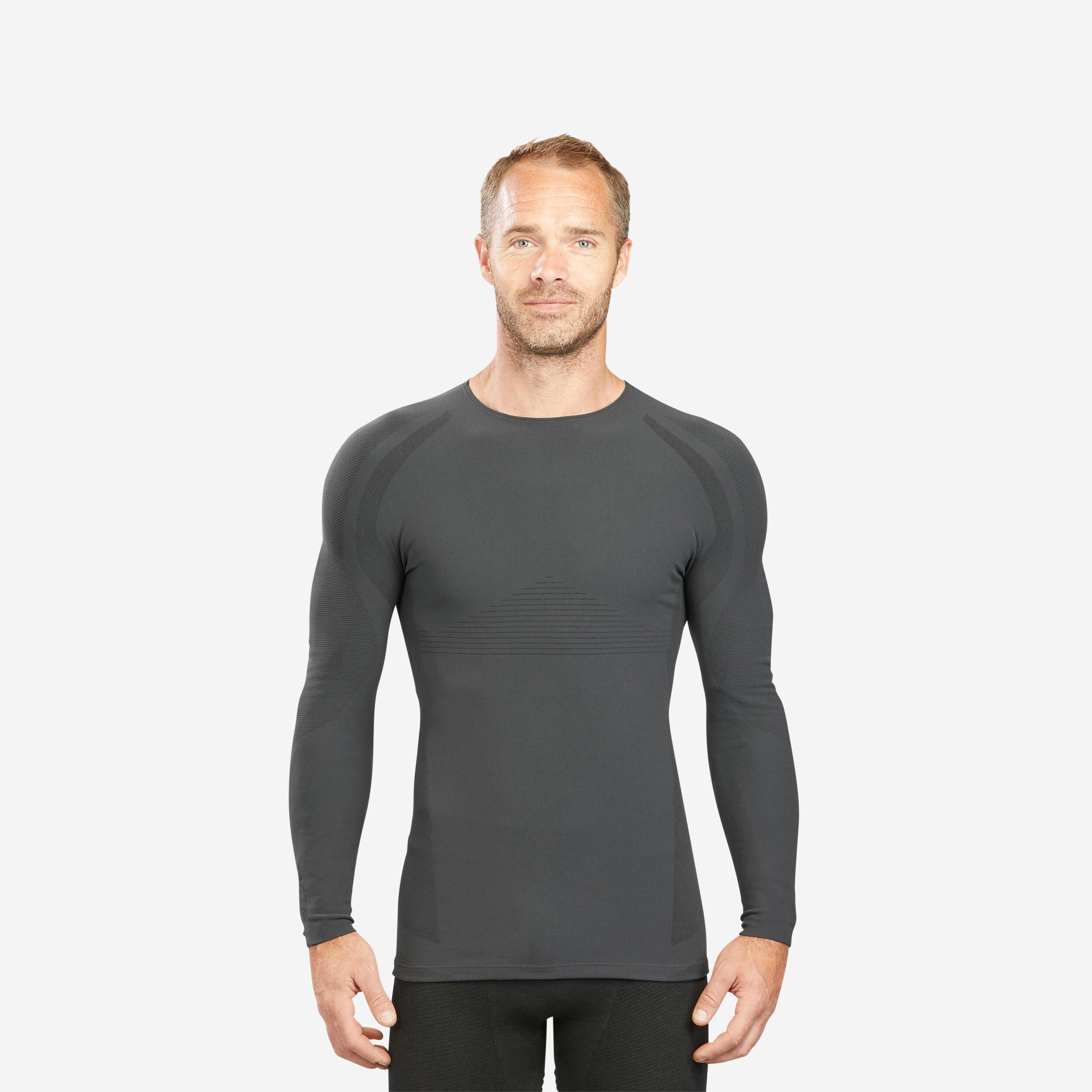 Men's ski thermal base layer  BL 900 seamless ultra-breathable top GREY