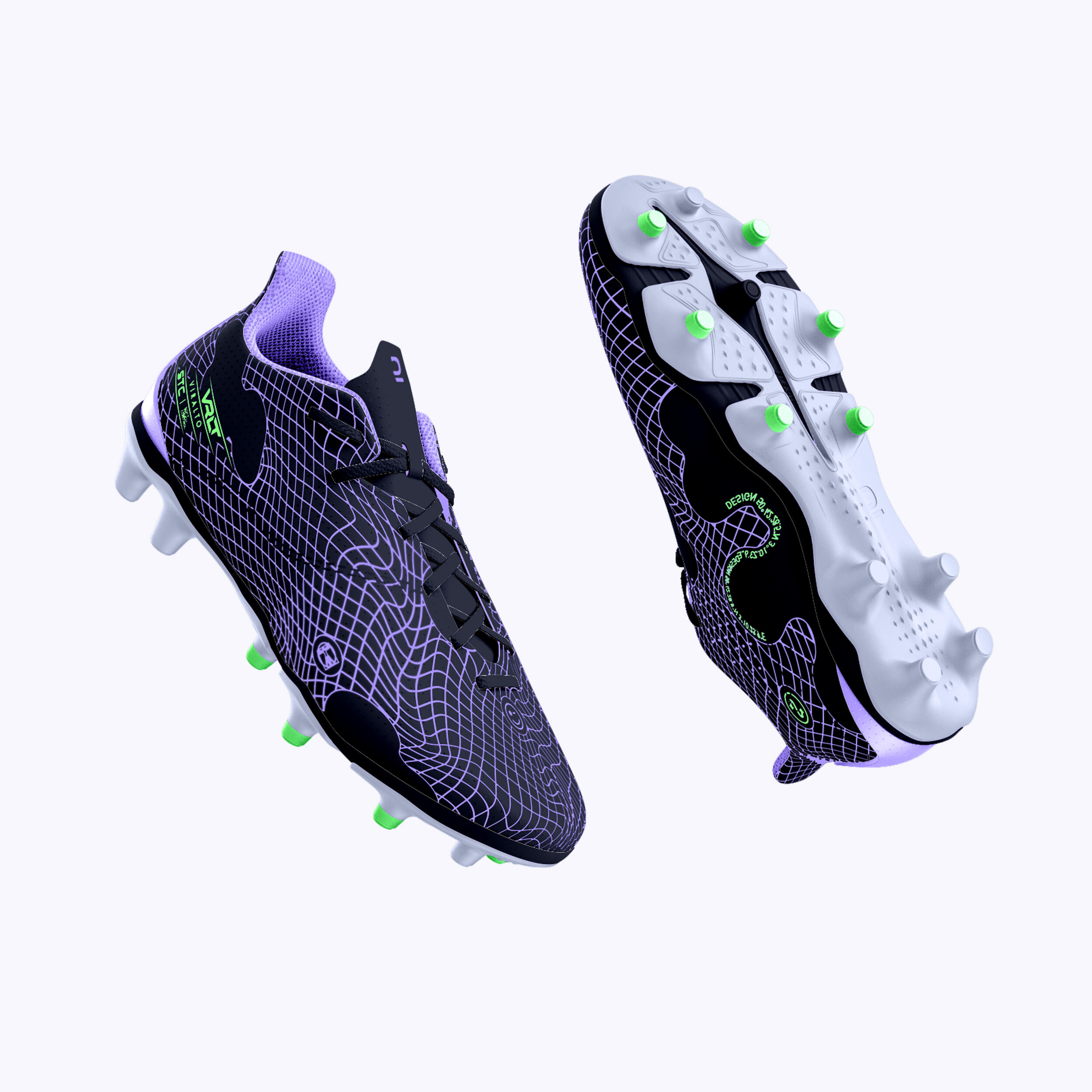 Kids' Lace-Up Football Boots Viralto I FG - Nebula