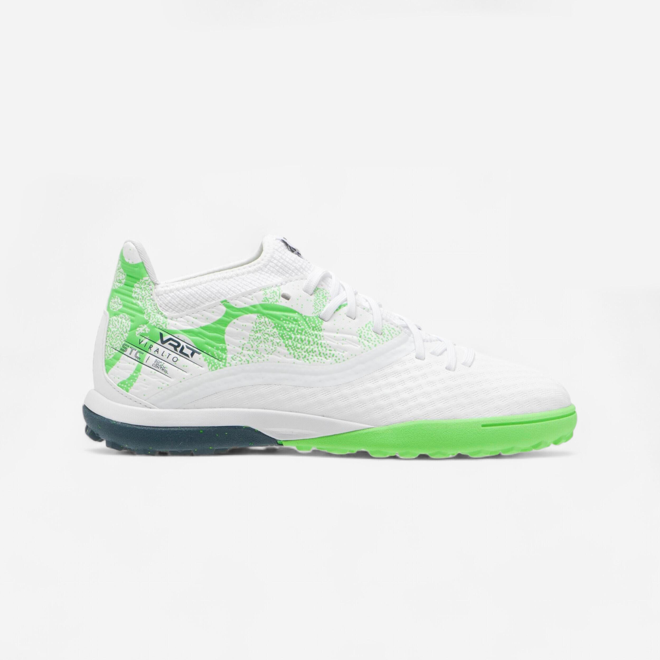 Kids' Lace-Up Football Boots Viralto III Turf TF - Ice Green