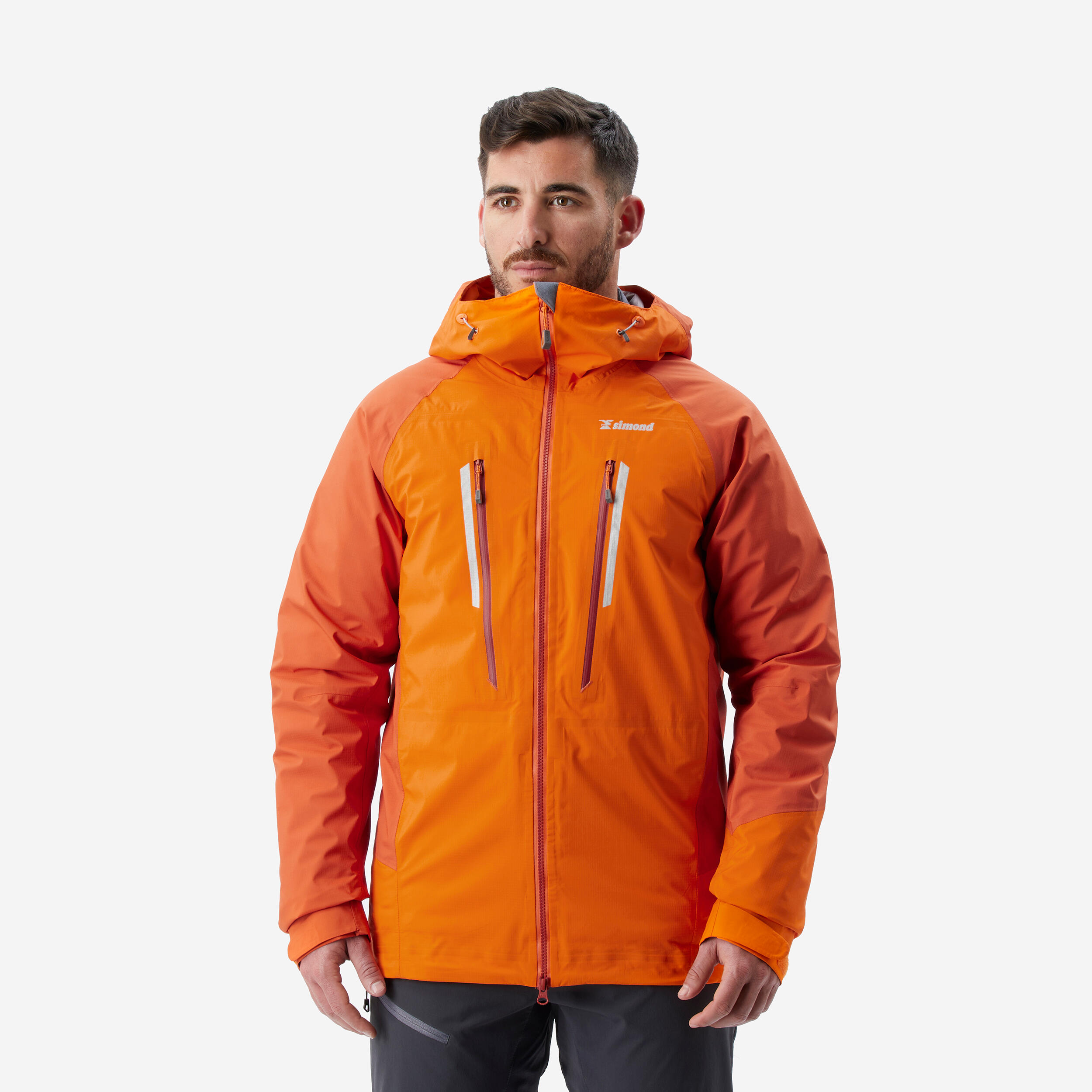 Men's Mountaineering Waterproof Jacket - Alpinism Light Orange