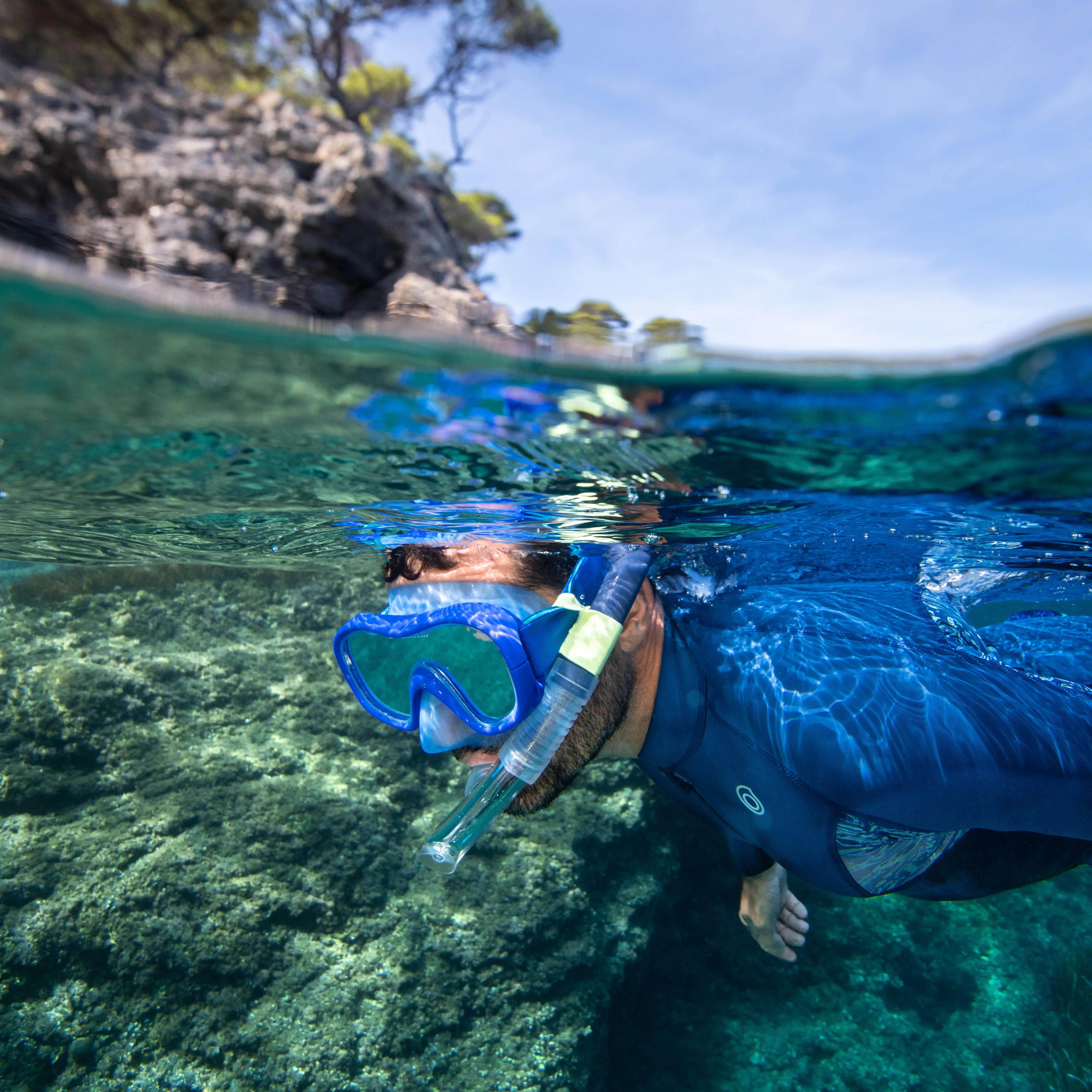 Diving snorkel with valve 100 grey