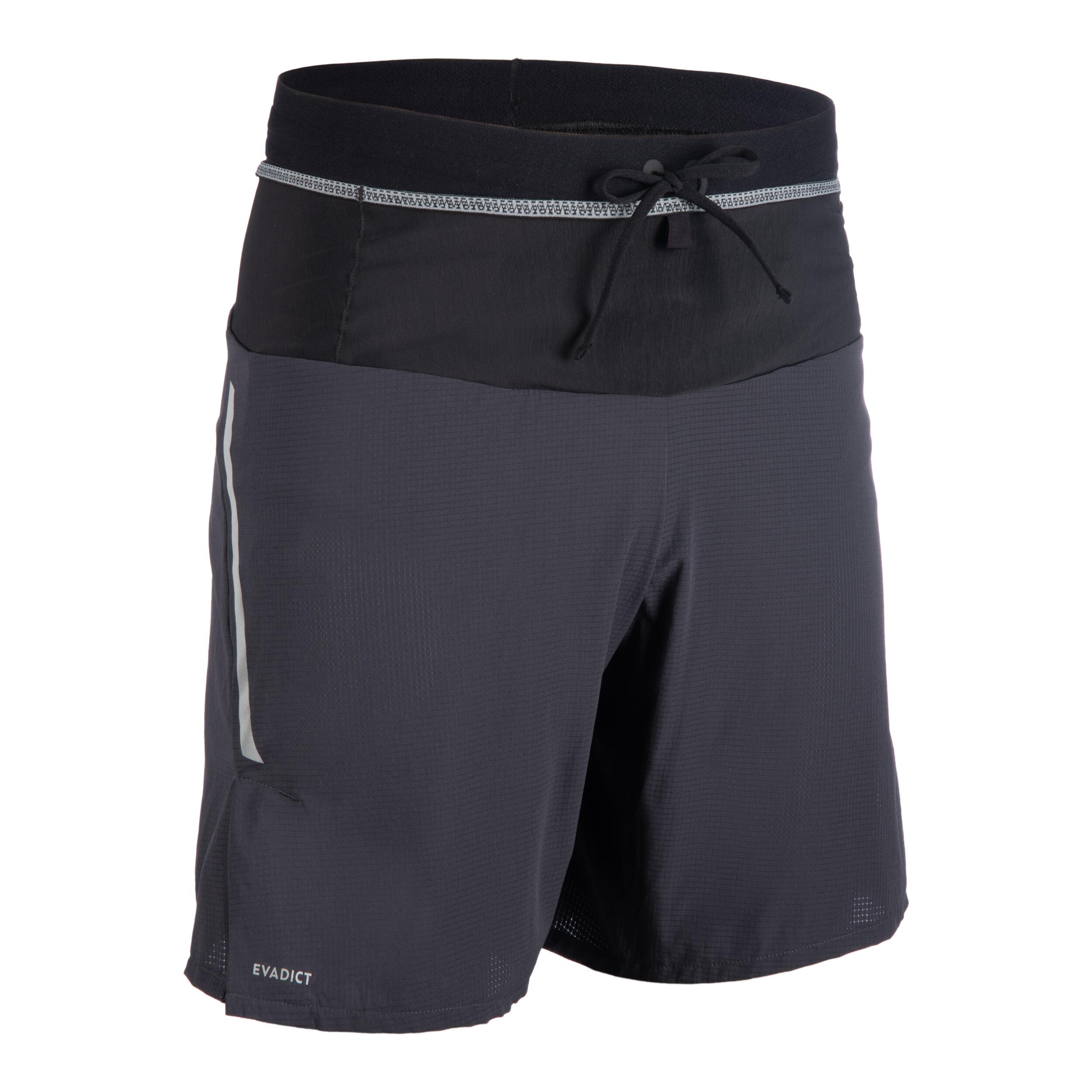 Men's Trail Running Shorts-KIPRUN Run 900 Ultra-Carbon Grey