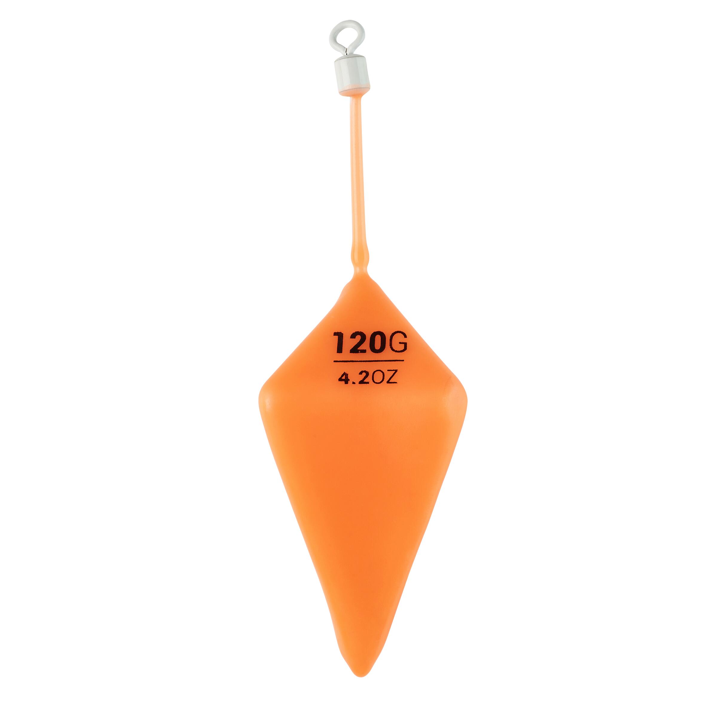 Glow in the Dark Orange Silicone Pyramid Sinker for surfcasting
