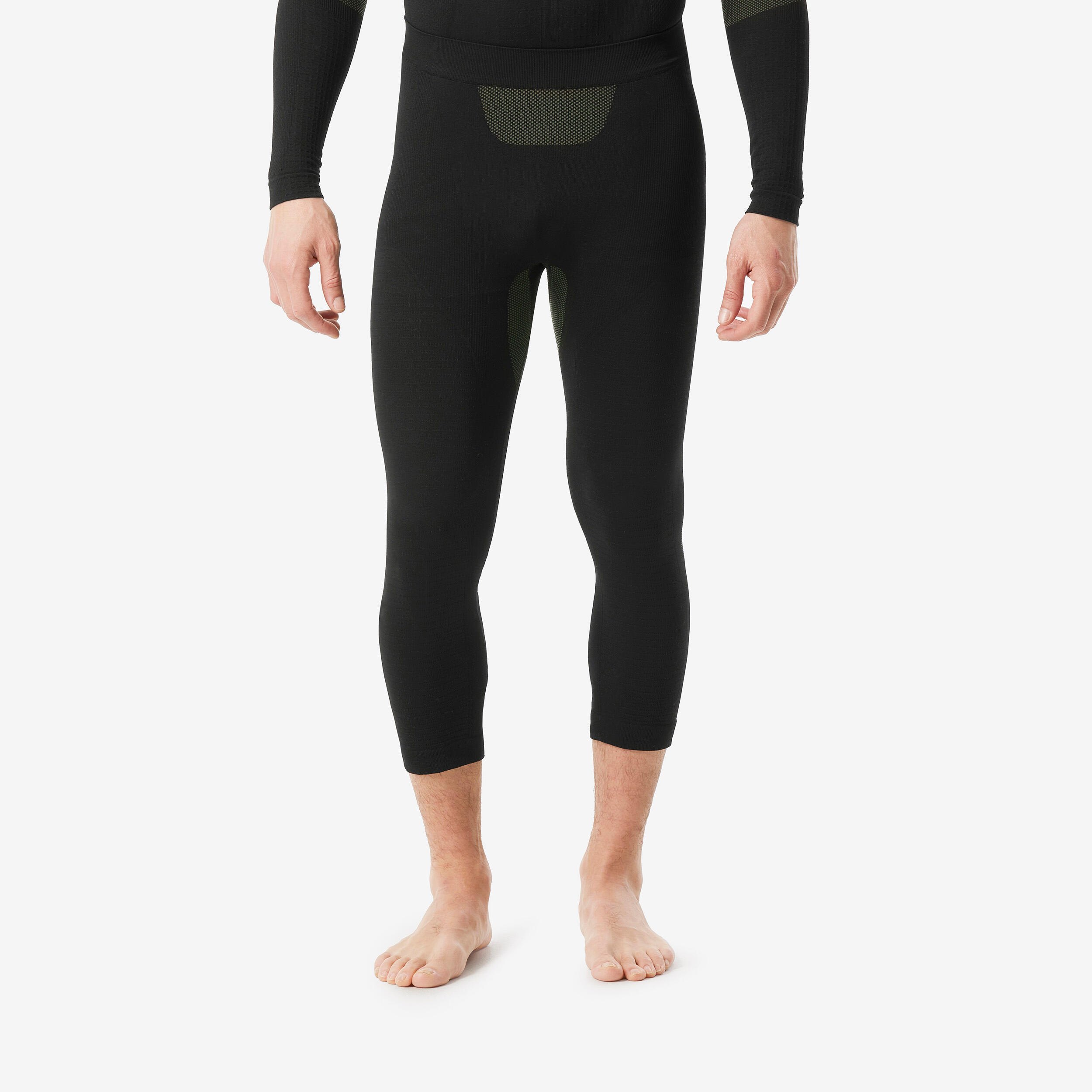 Men’s seamless ski bottom base layer - BL 500 I-Soft - Black / Khaki
