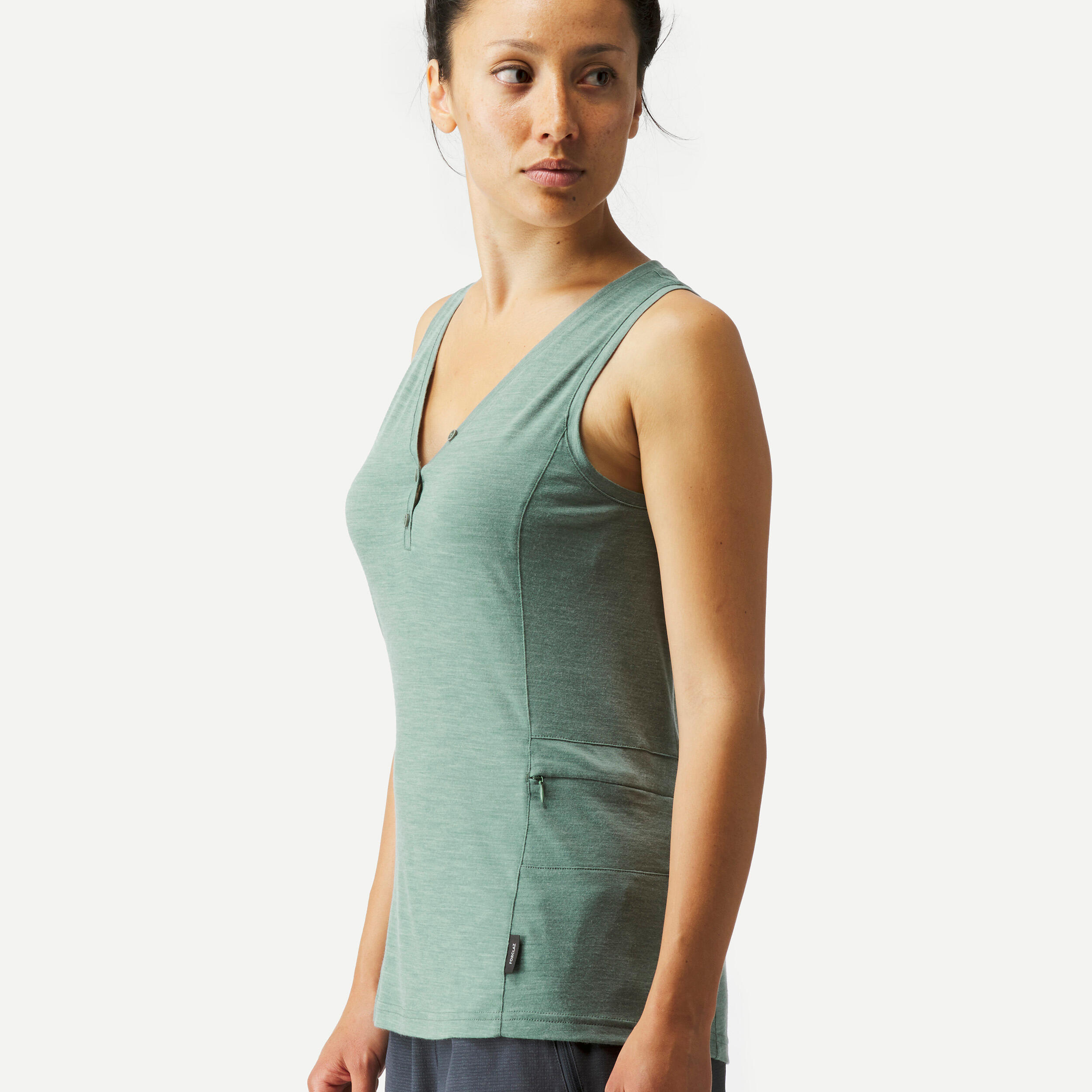 Women's merino wool trekking & travel tank top- Travel 500