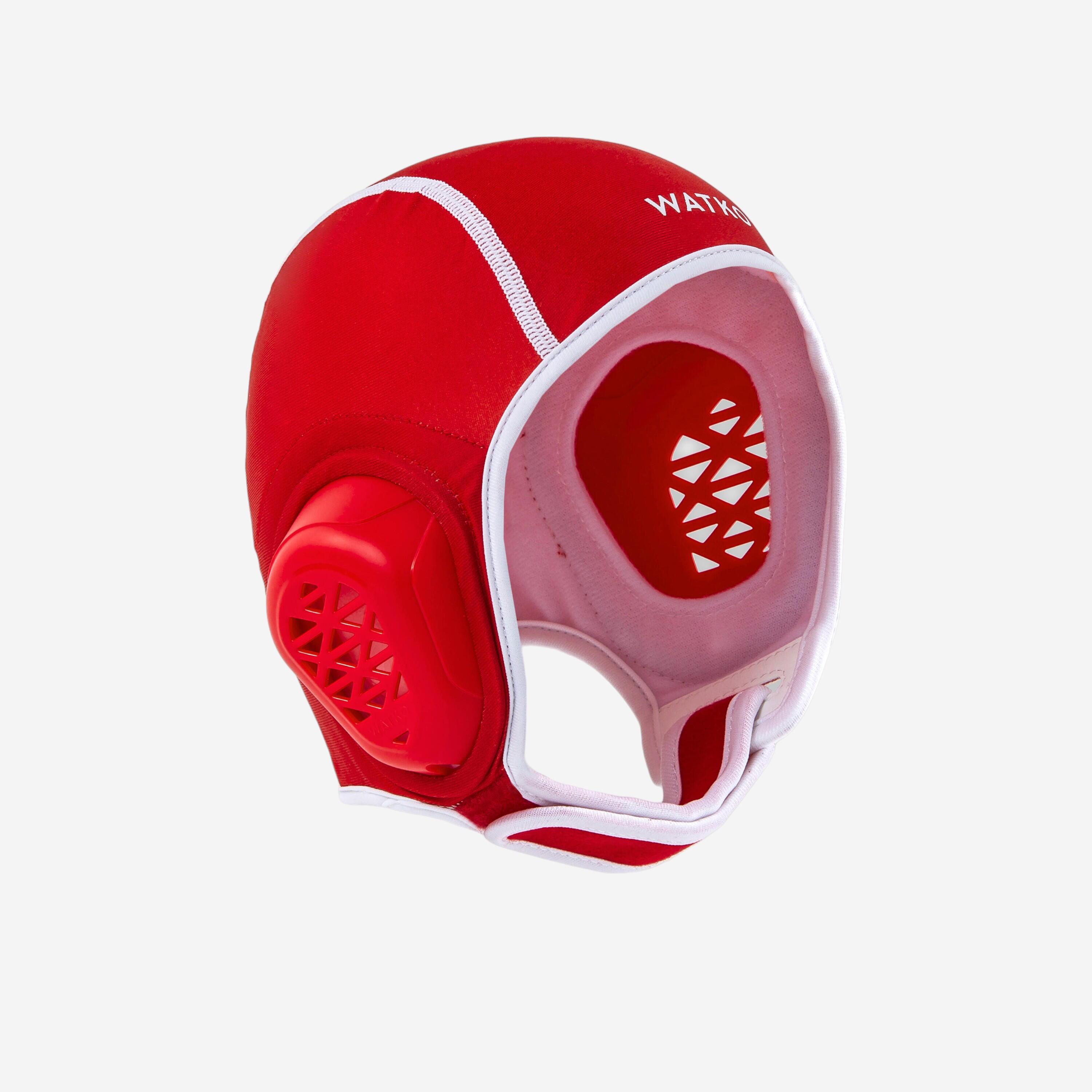 Kids' Water Polo Cap with Rip-Tab Easyplay - Red