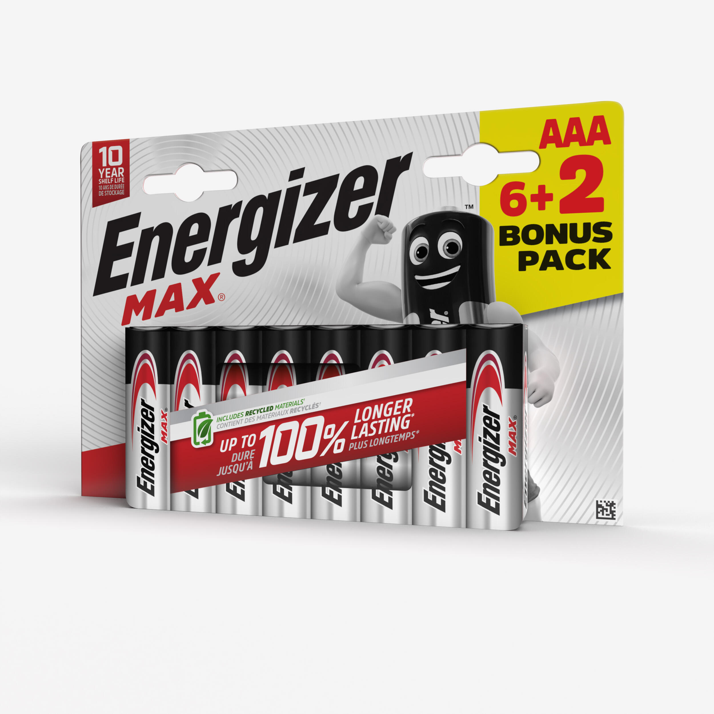 Alkaline batteries aaa/lr03 max  6 + 2 offered.