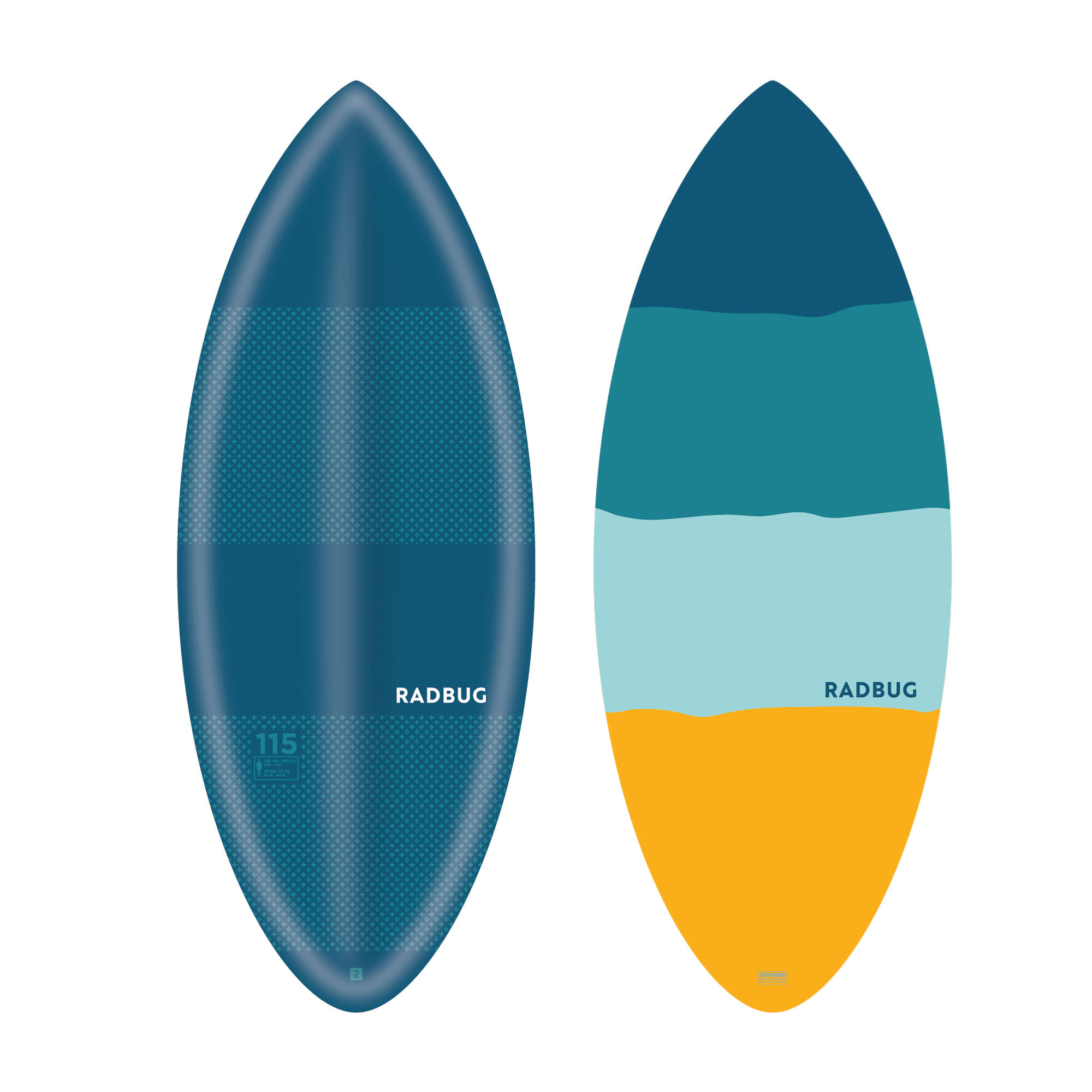 Kids Skimboard - 500 foam blue turquoise yellow