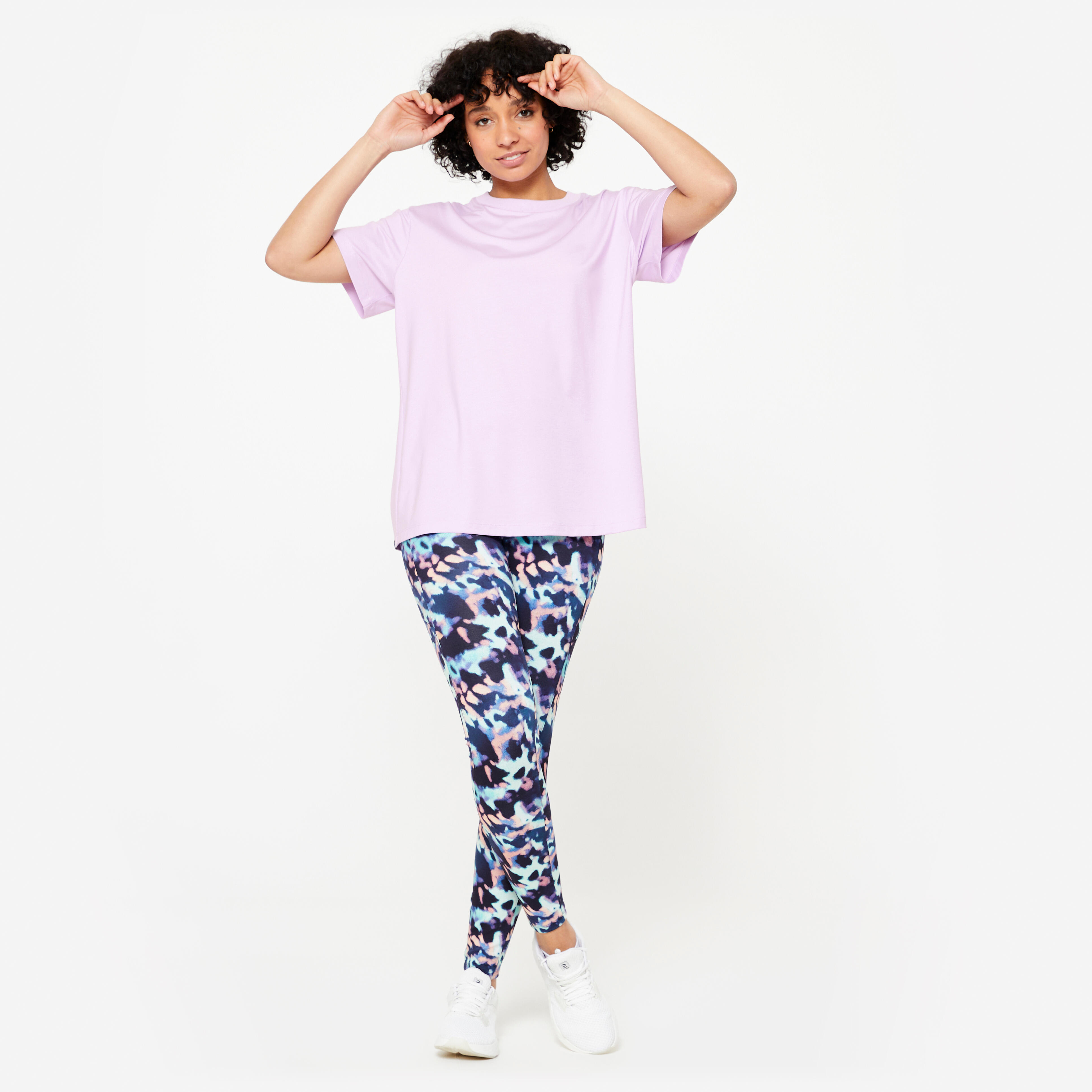 Women's Crew Neck Oversize T-Shirt - Lilac Purple