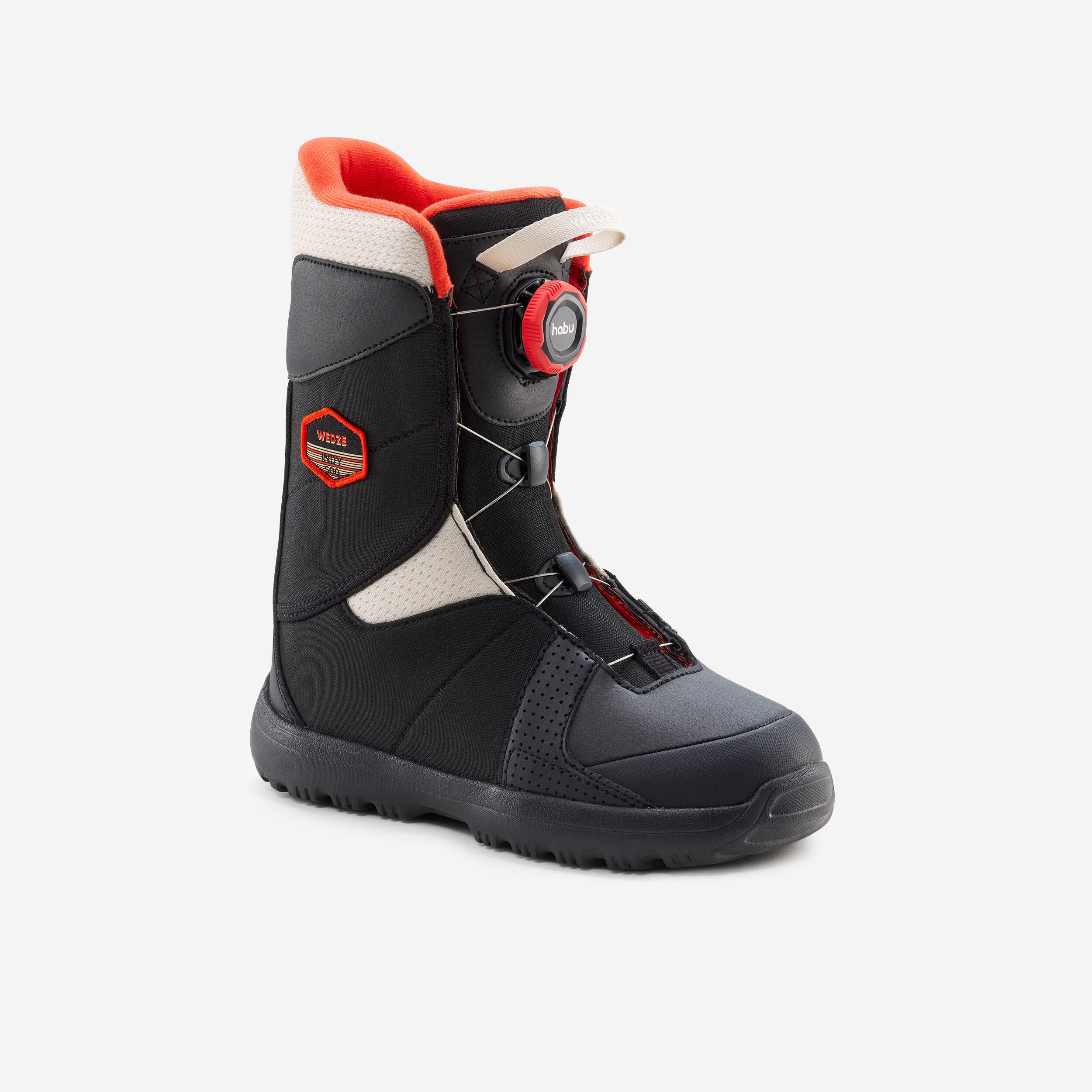 Kids’ snowboard boots with quick release - Indy 500  JR - S - black and red
