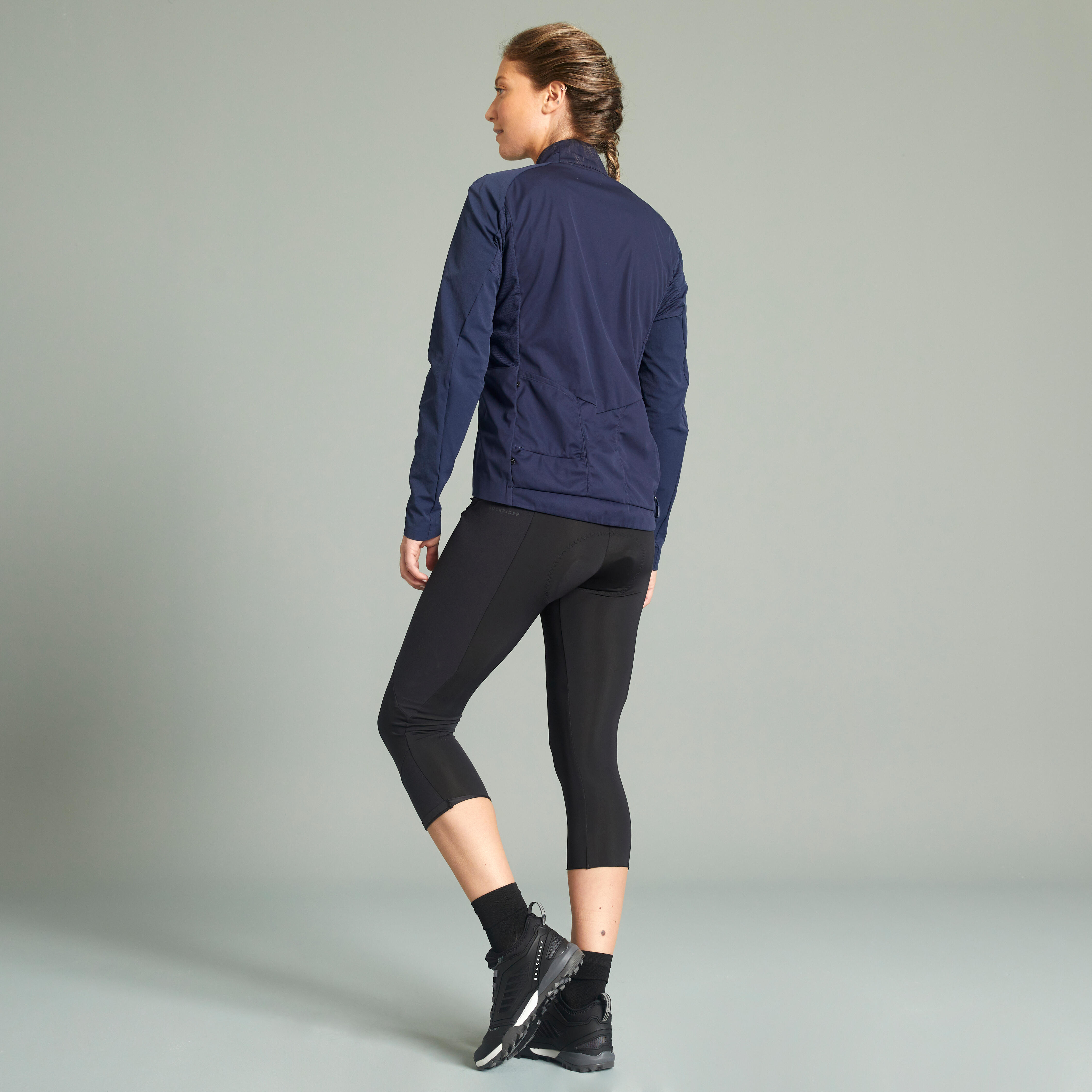 Women's Mountain Biking Windproof Jacket - Navy Blue