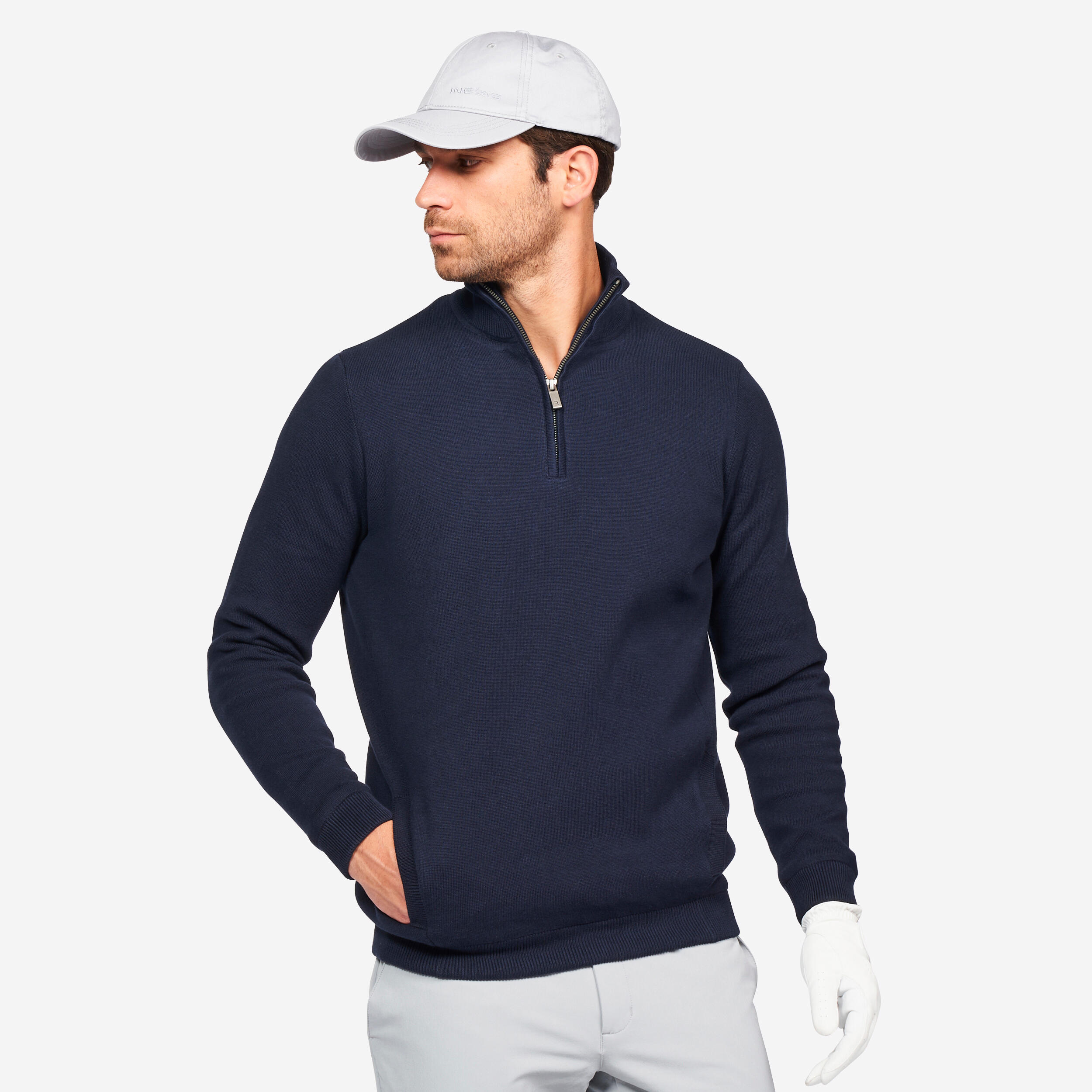 Men's 1/2 zip golf pullover - MW500 navy