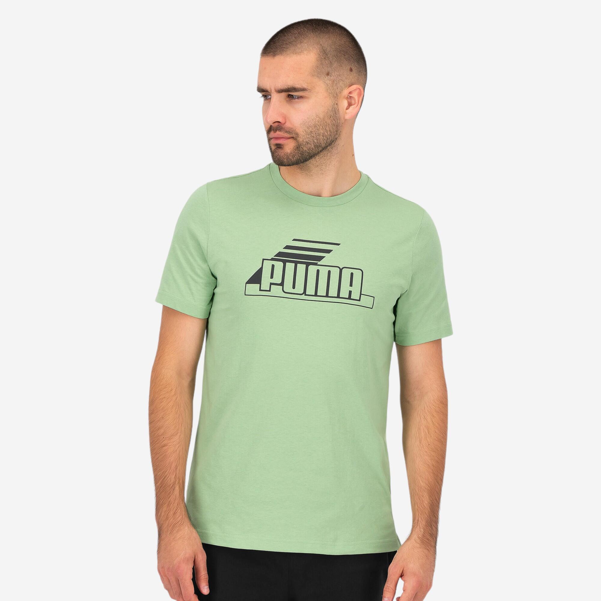 Men's Short-Sleeved Cotton Fitness T-Shirt - Green