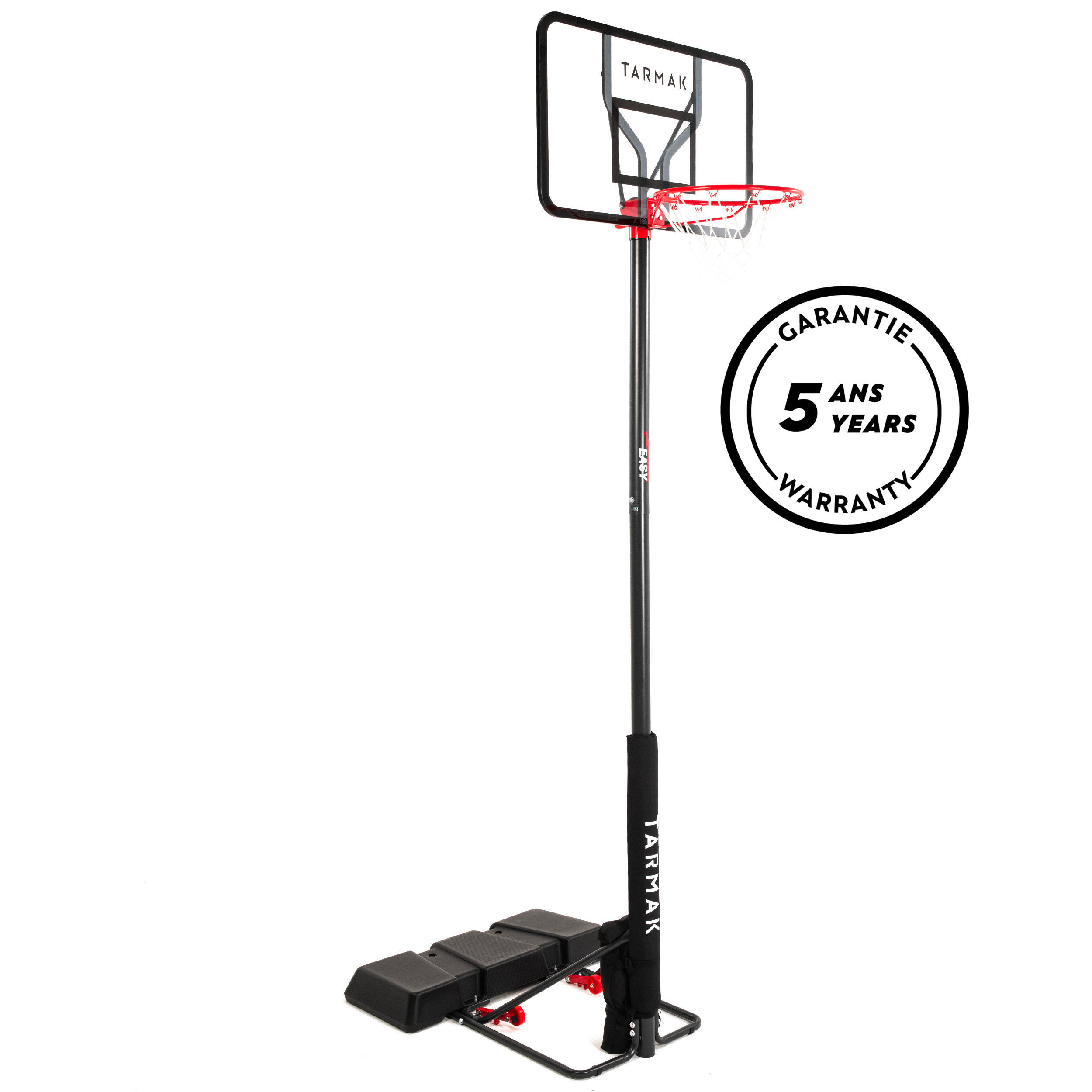 Polycarbonate B100 Easy Kids'/Adult Basketball Basket Tool-free adjustment.