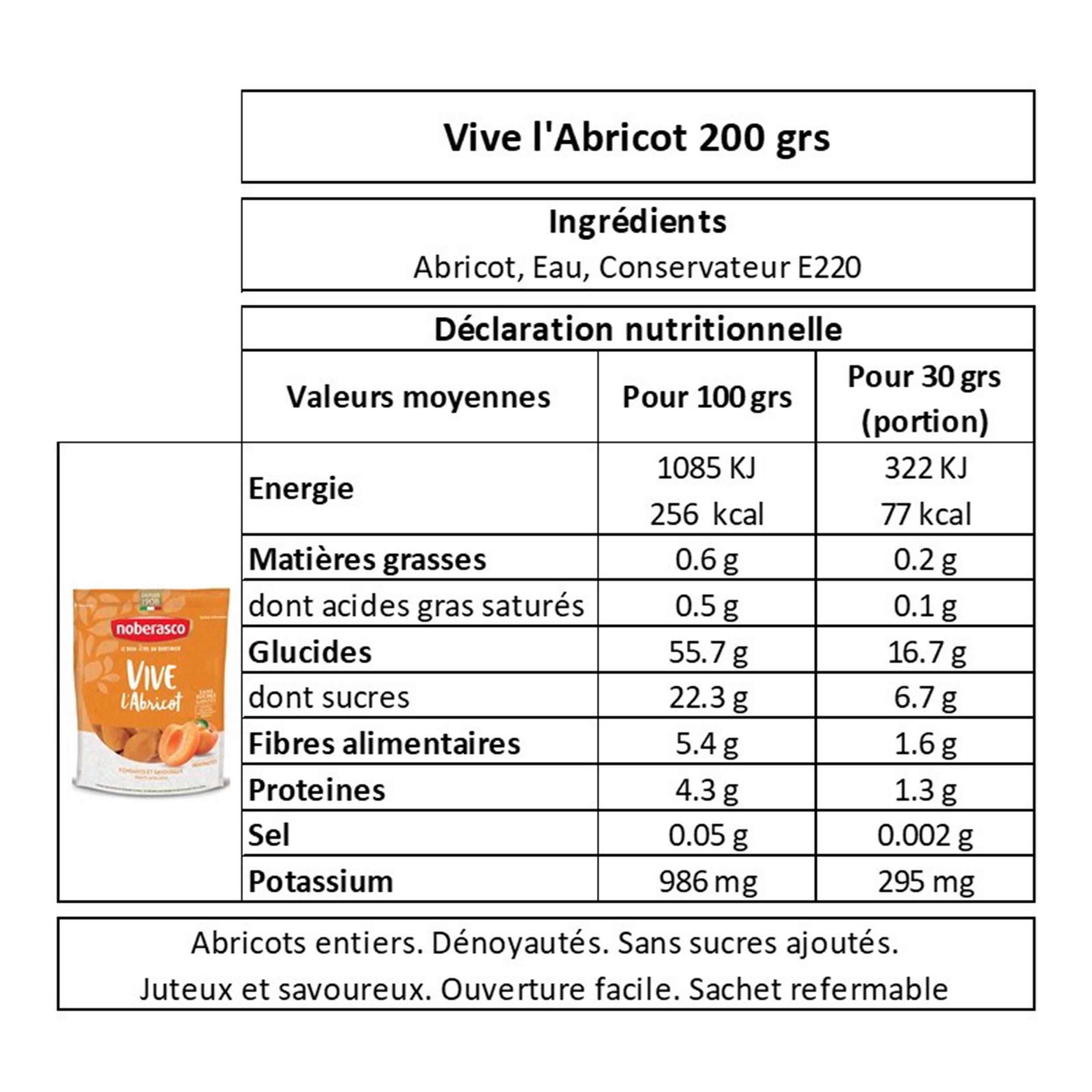 Vive l'Abricot 200 g soft pitted whole apricots