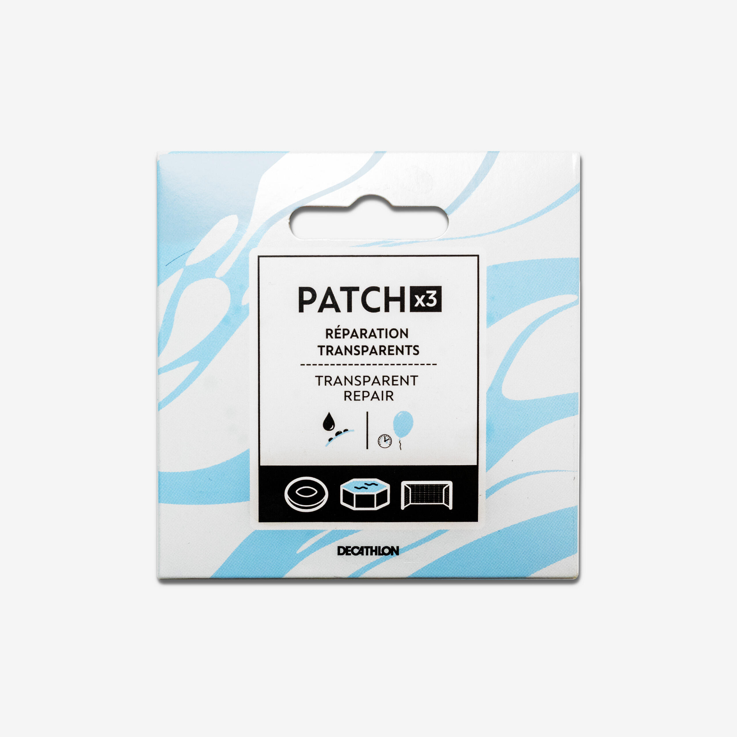KIT OF 3 CLEAR ADHESIVE PATCHES FOR REPAIRING INFLATABLE PRODUCTS