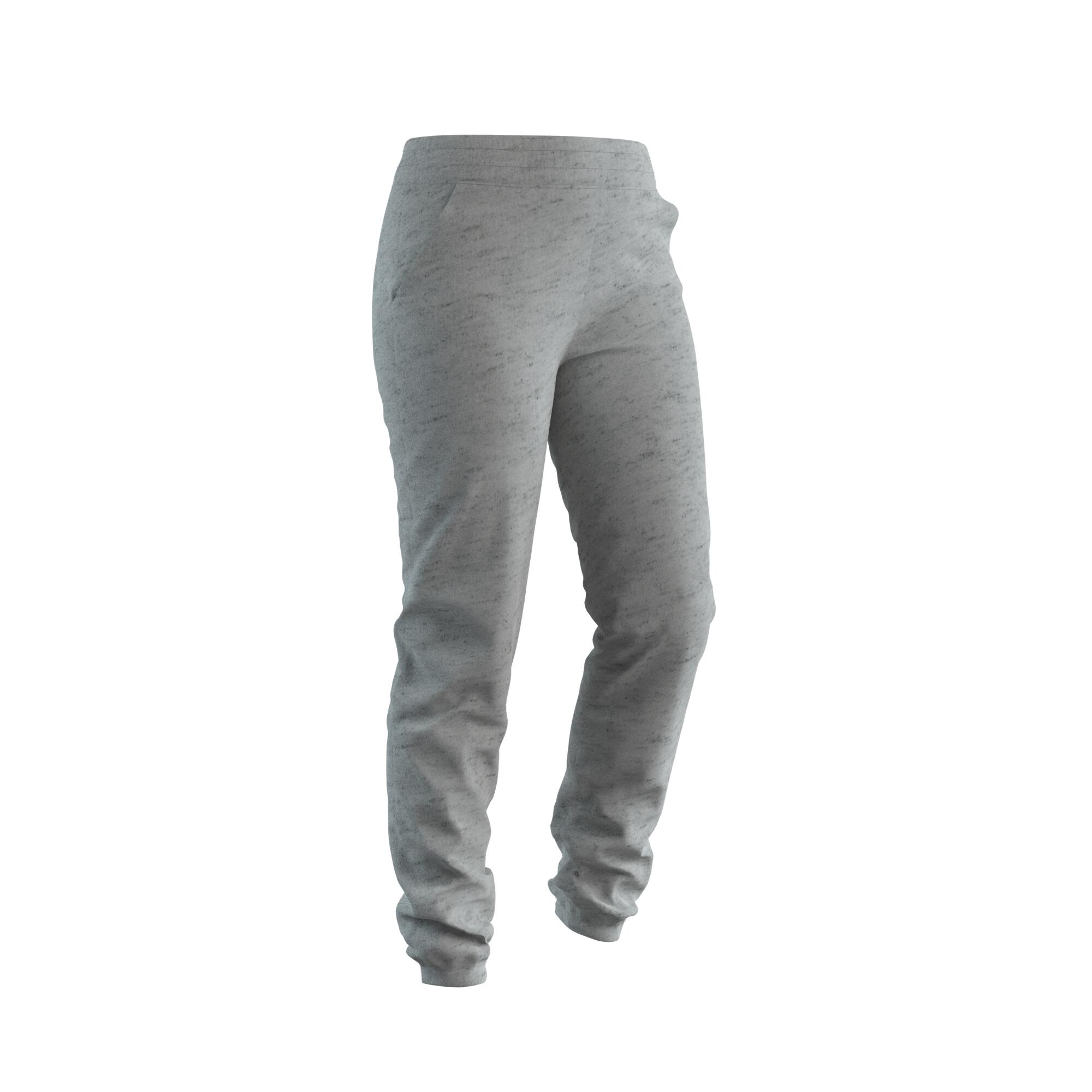 Women's Slim-Fit Fitness Jogging Bottoms 500 - Light Grey