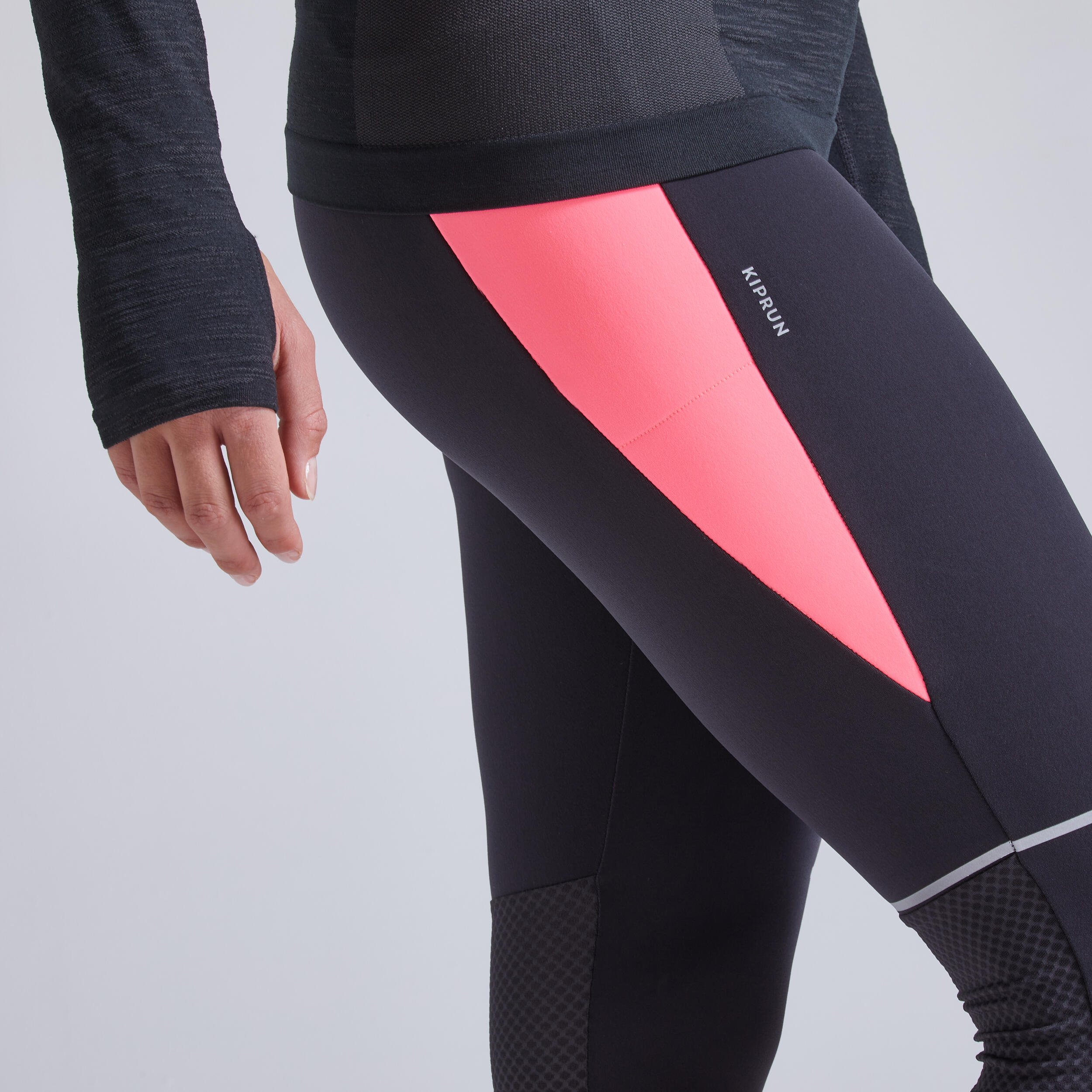 Warm Women's Warm Running Tights - black pink